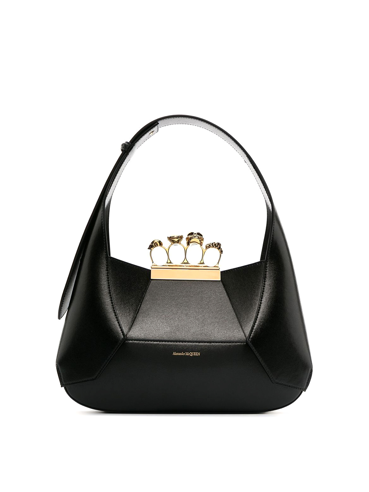 ALEXANDER MCQUEEN FOUR-RING LEATHER TOTE BAG