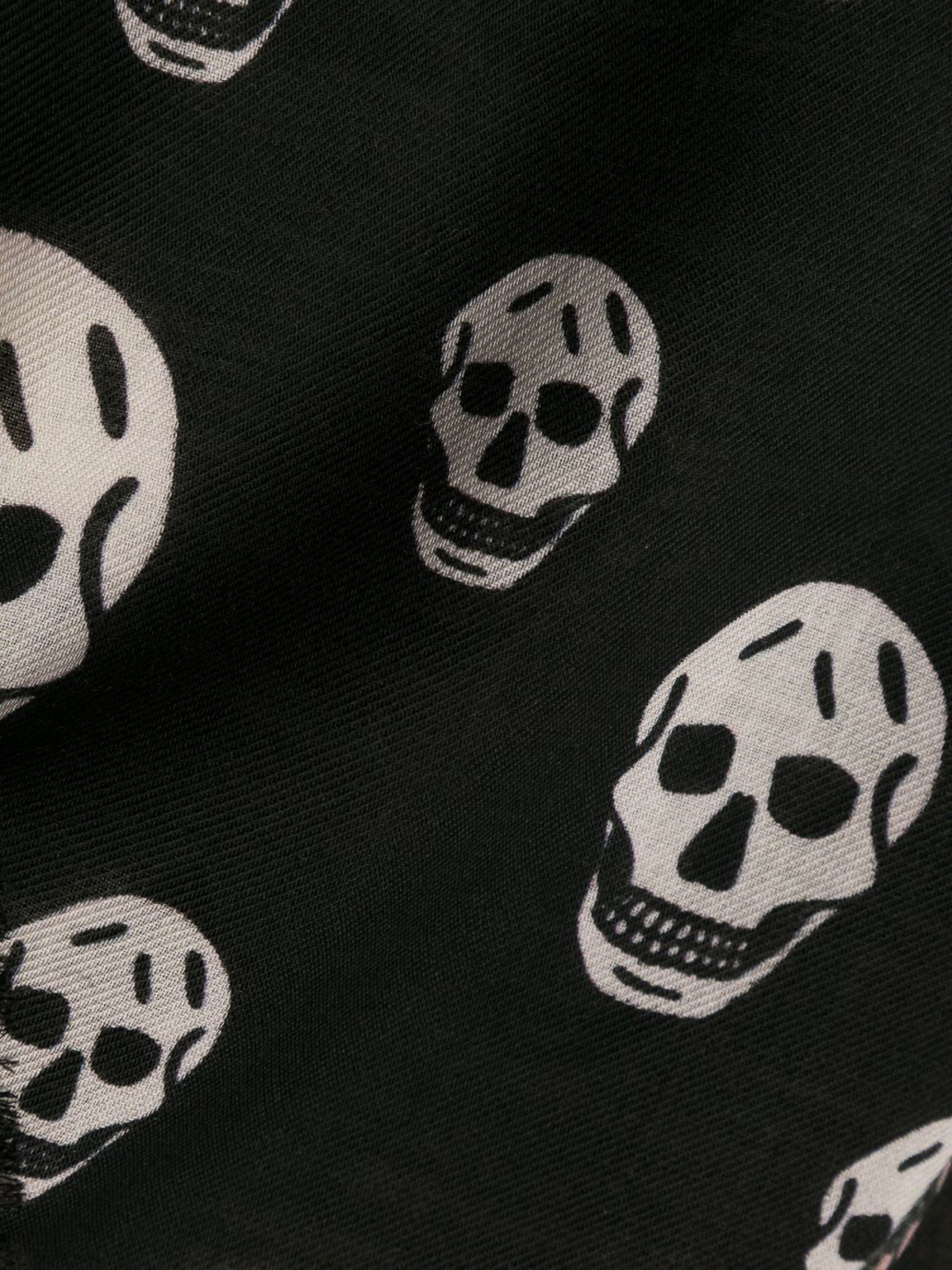 Shop Alexander Mcqueen Skull-print Lightweight Wool Scarf In Black