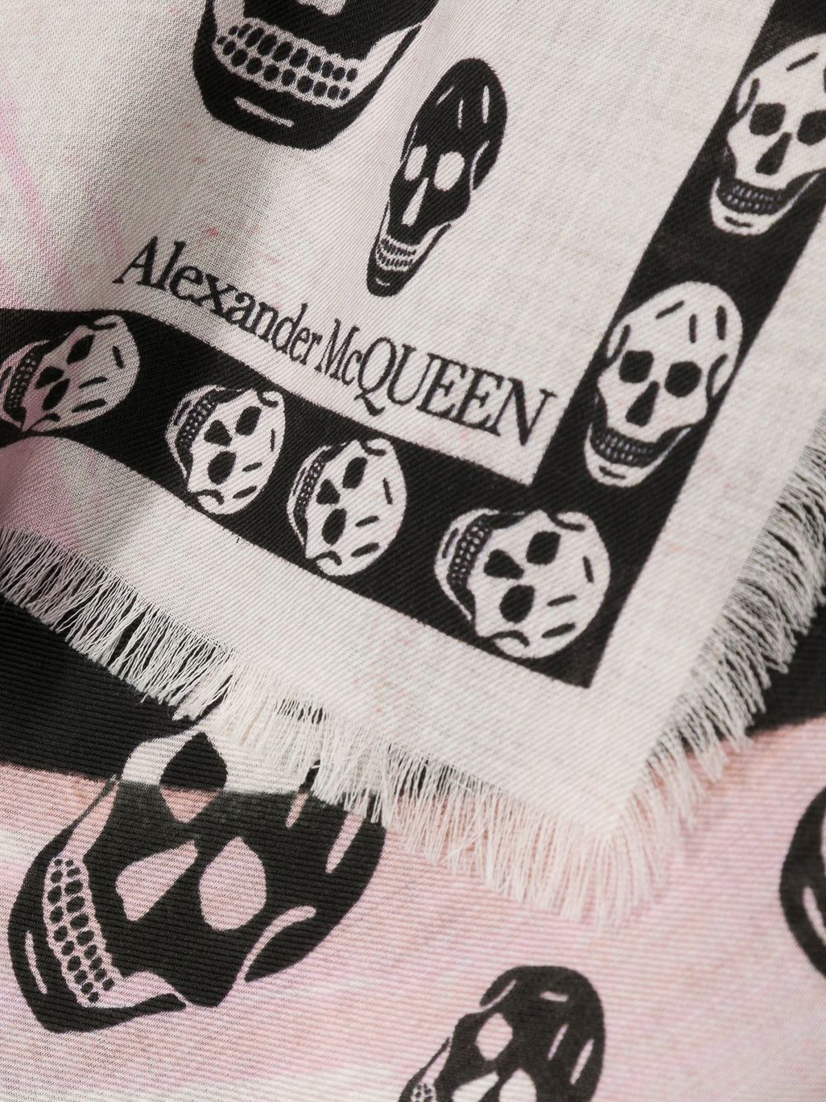 Shop Alexander Mcqueen Skull-print Lightweight Wool Scarf In Black