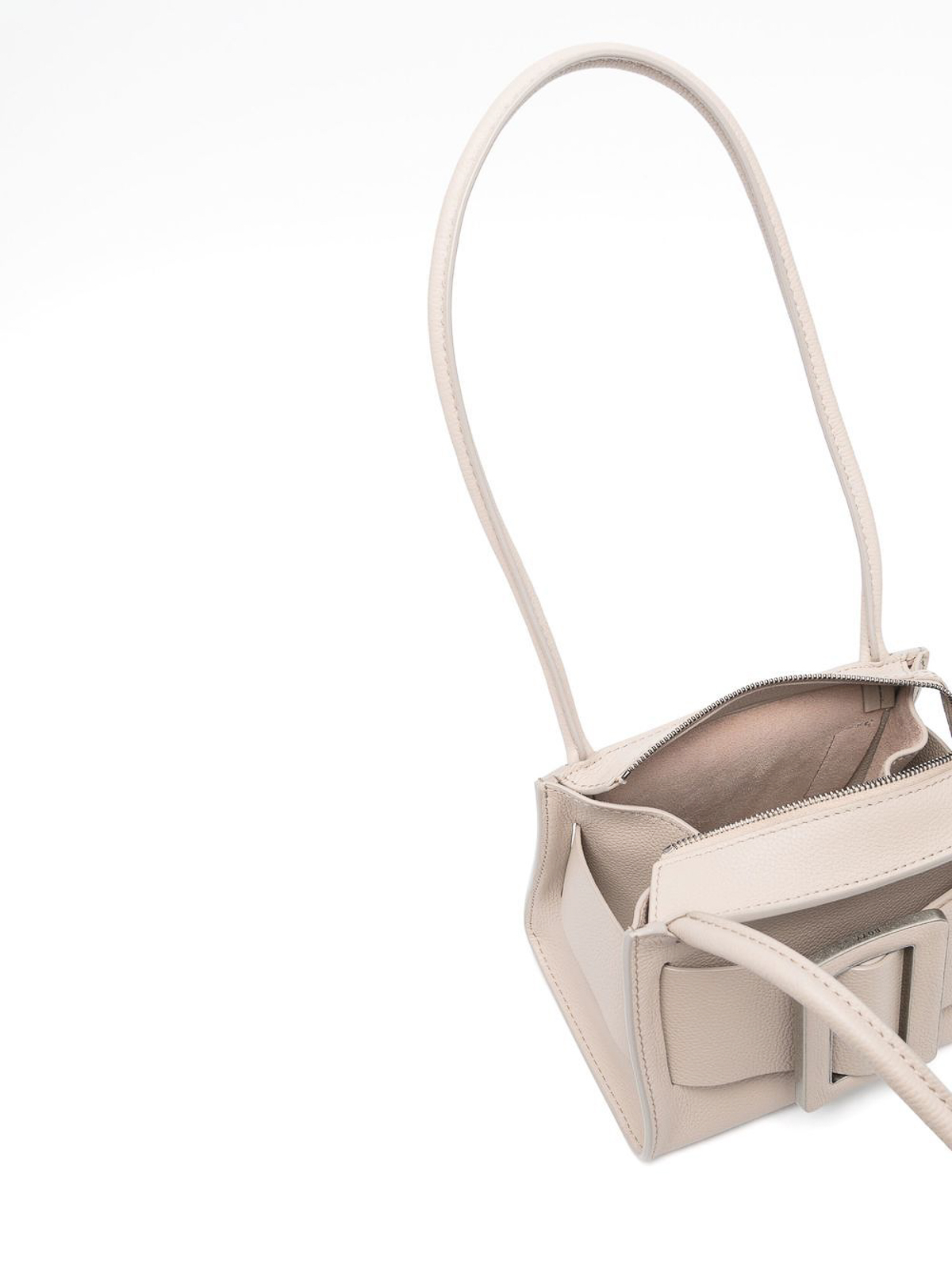 Shop Boyy Leather Bow Detailed Bag In Light Beige