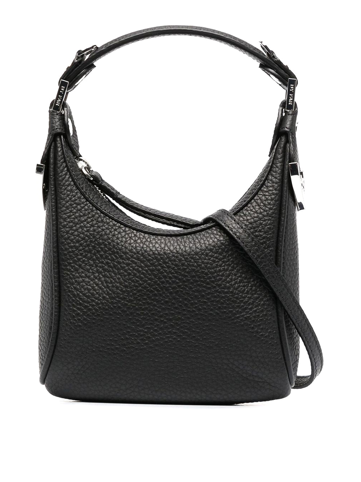 By Far Cosmo Hammered Leather Tote In Black