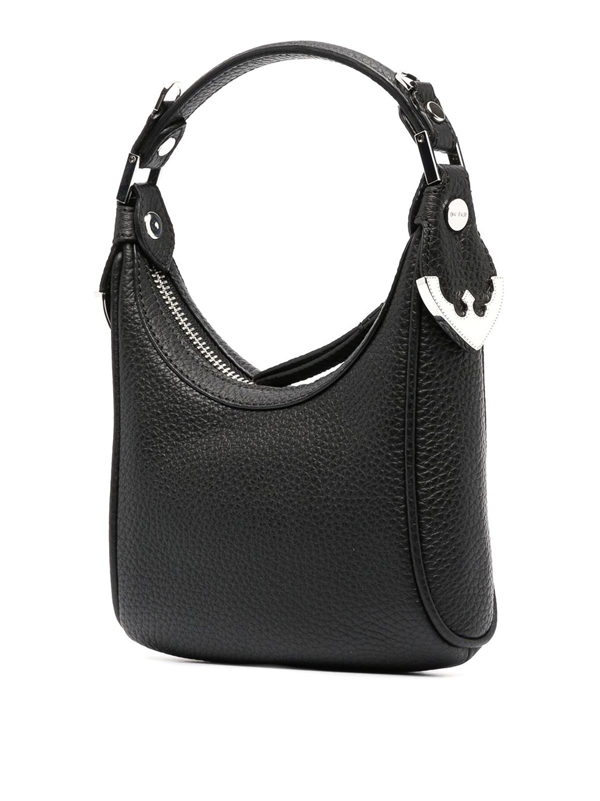 Shop By Far Cosmo Hammered Leather Tote In Black