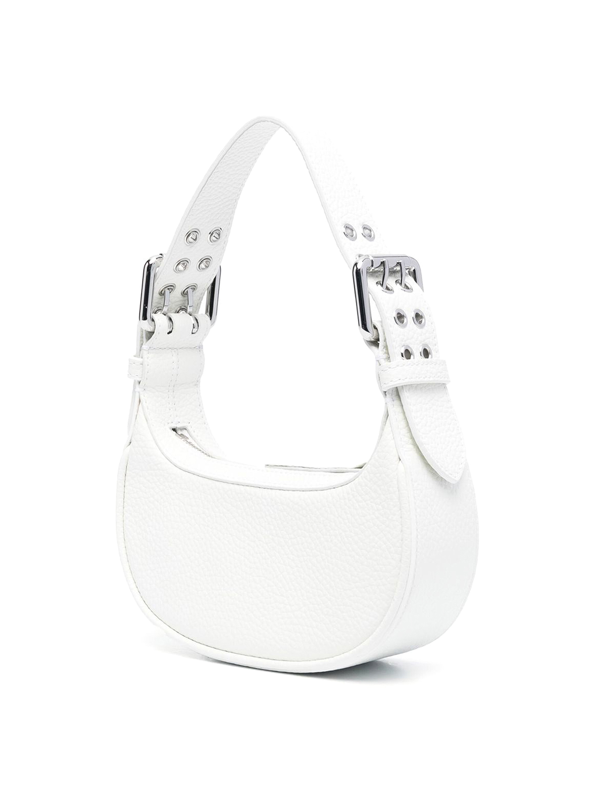 Shop By Far Mini Soho Leather Bag With Hardware In White