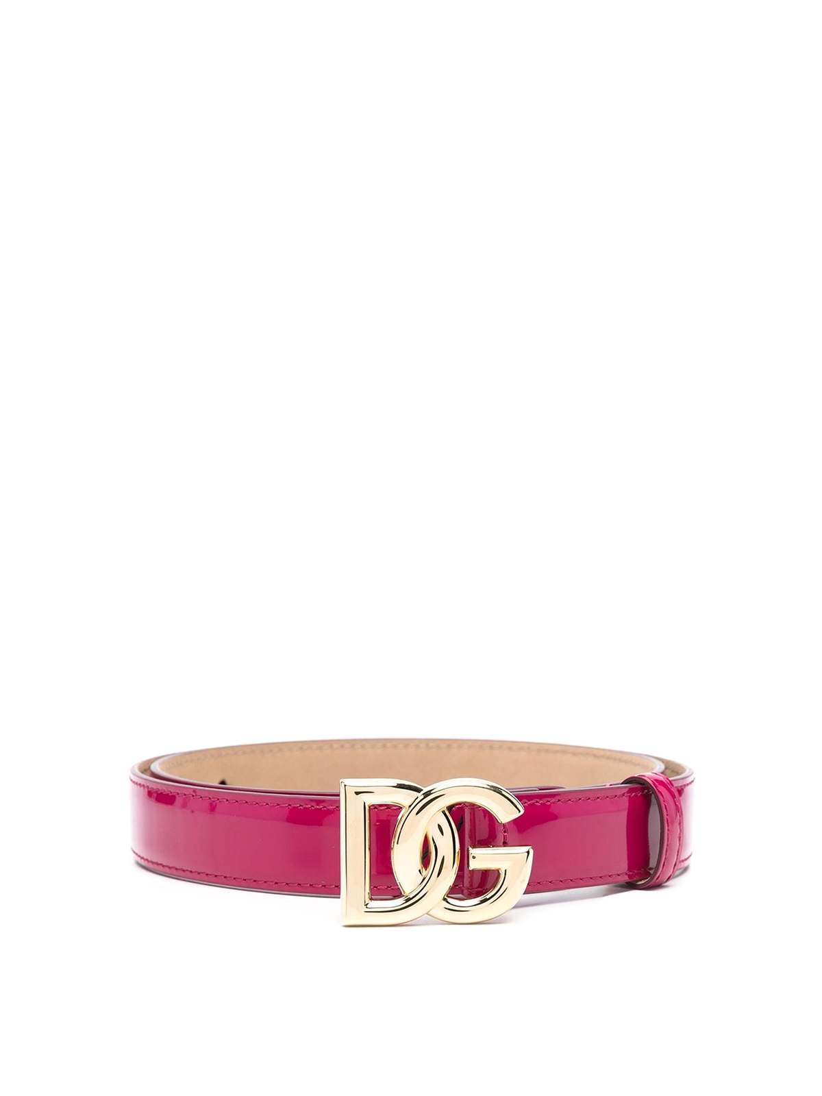 Shop Dolce & Gabbana Patent Leather Logo-buckle Belt In Pink