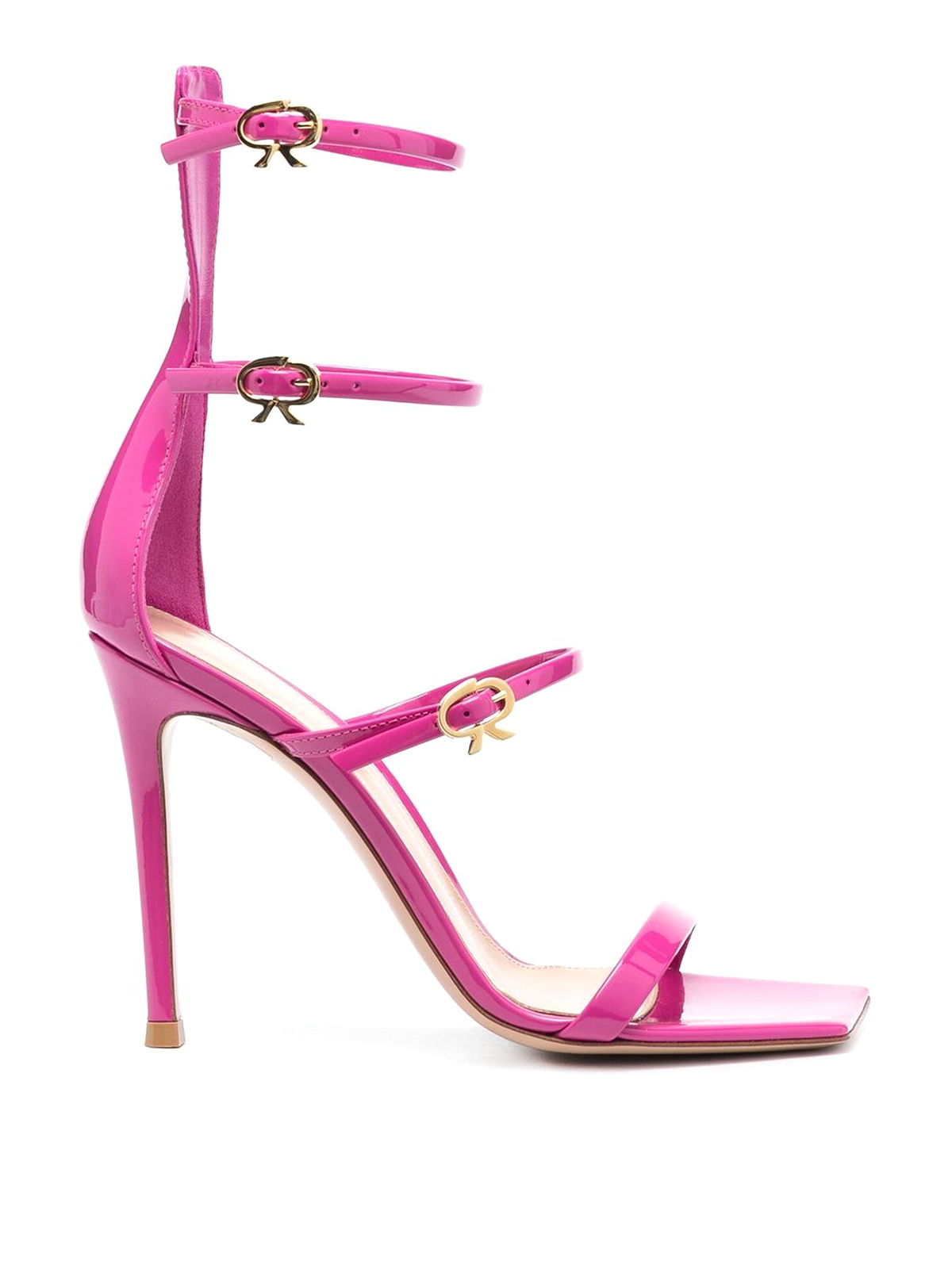 Gianvito Rossi Buckle-detail Leather Sandals In Fucsia