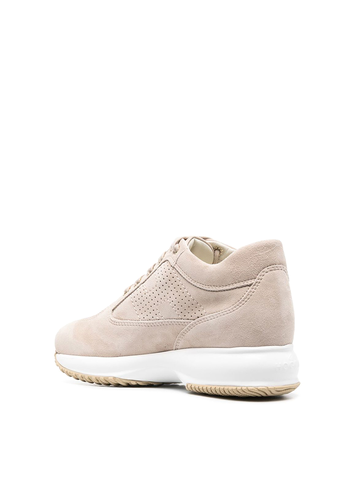 Shop Hogan Suede Lace-up Sneakers In Beis