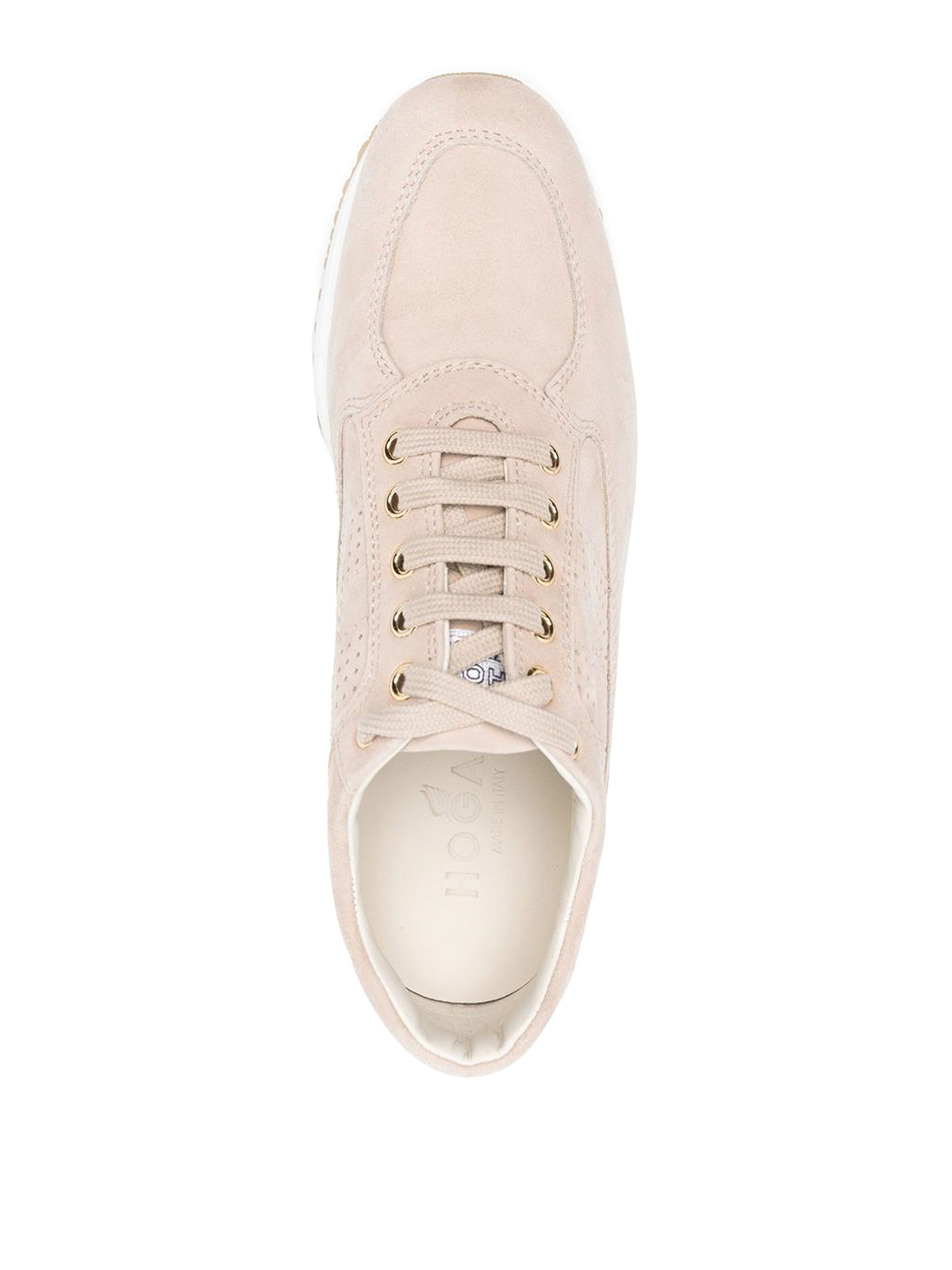 Shop Hogan Suede Lace-up Sneakers In Beis