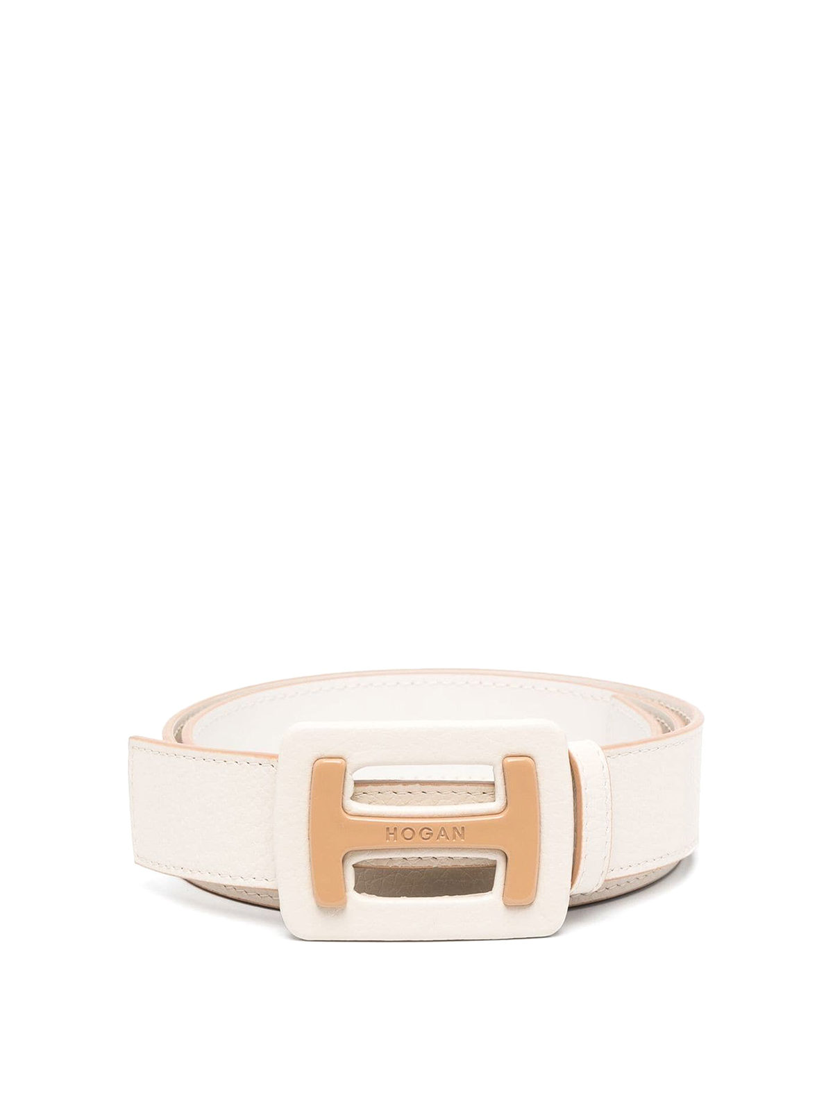 Shop Hogan Logo-plaque Leather Belt In White