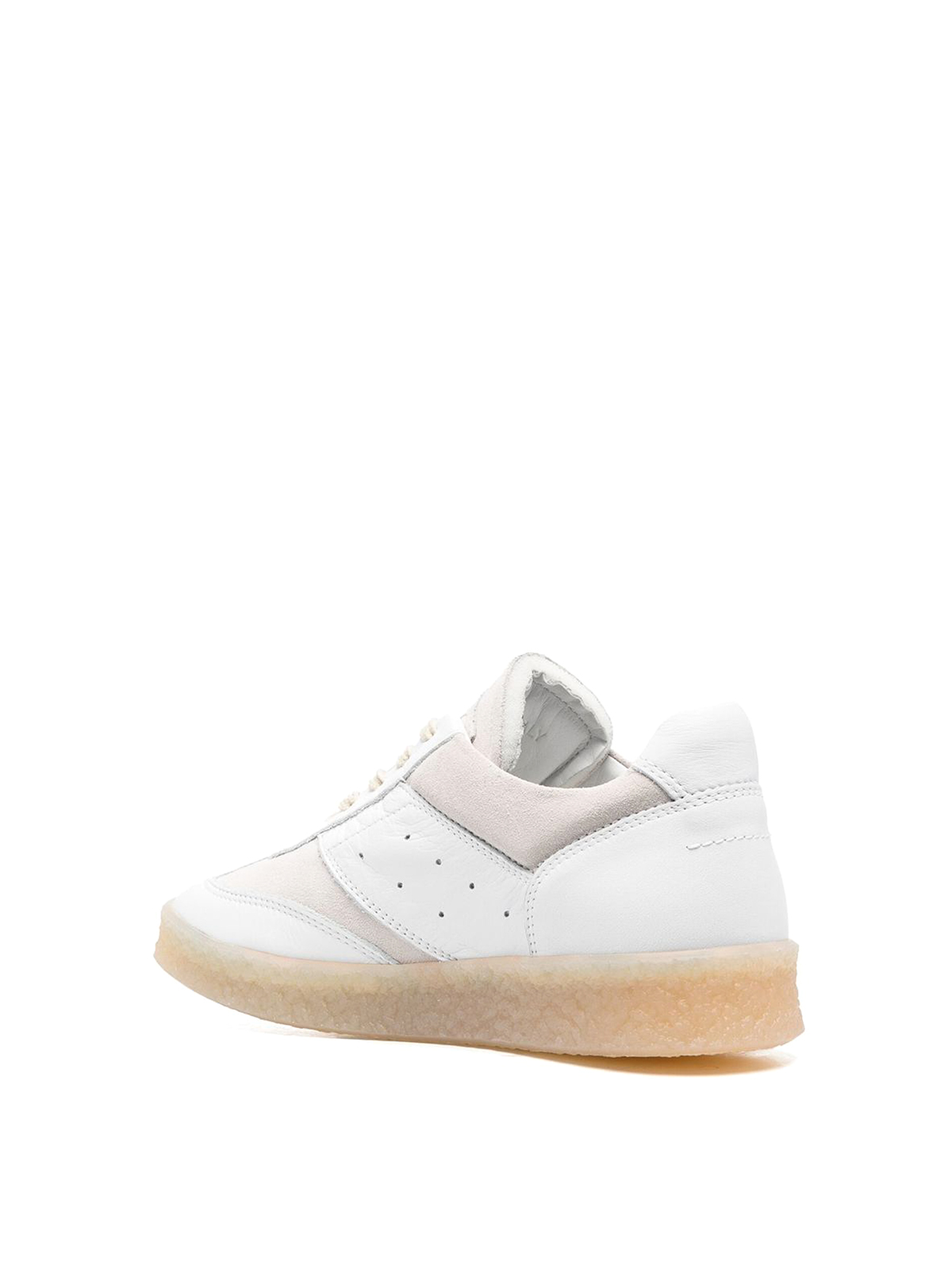 Shop Mm6 Maison Margiela Panelled Low-top Sneakers In White