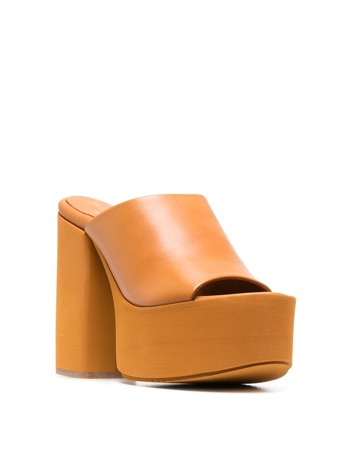 Shop Paloma Barceló Evan Leather Platform Sandals In Orange