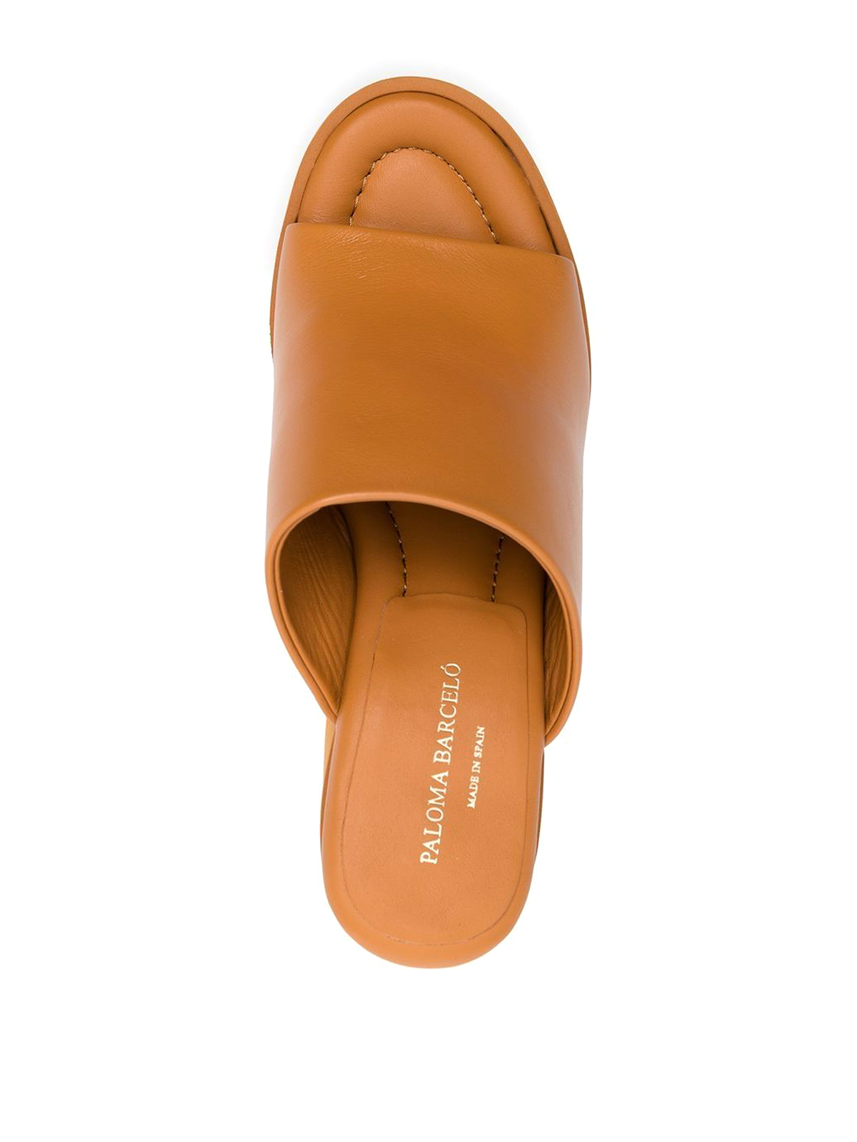 Shop Paloma Barceló Evan Leather Platform Sandals In Orange