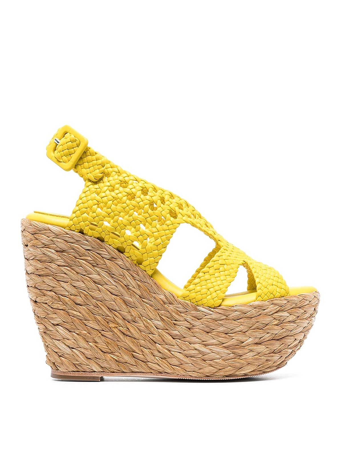 Shop Paloma Barceló Interwovened Design Sandals In Yellow