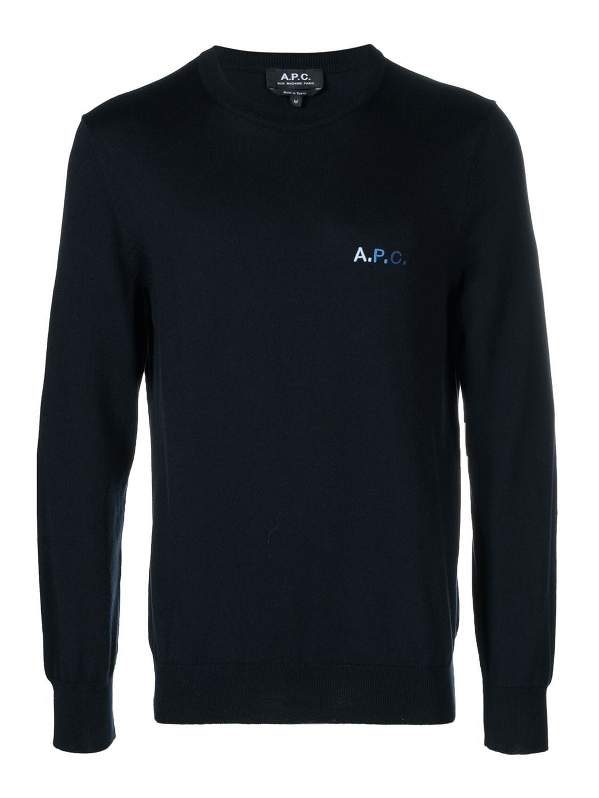 Apc Logo-embroidered Cotton Sweatshirt In Black