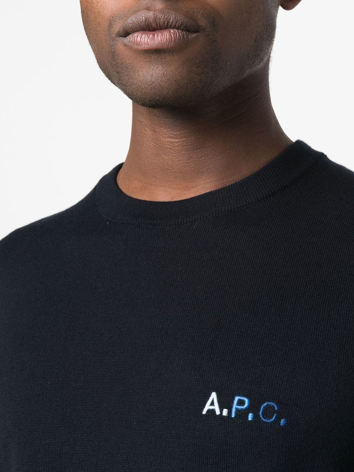 Shop Apc Logo-embroidered Cotton Sweatshirt In Black