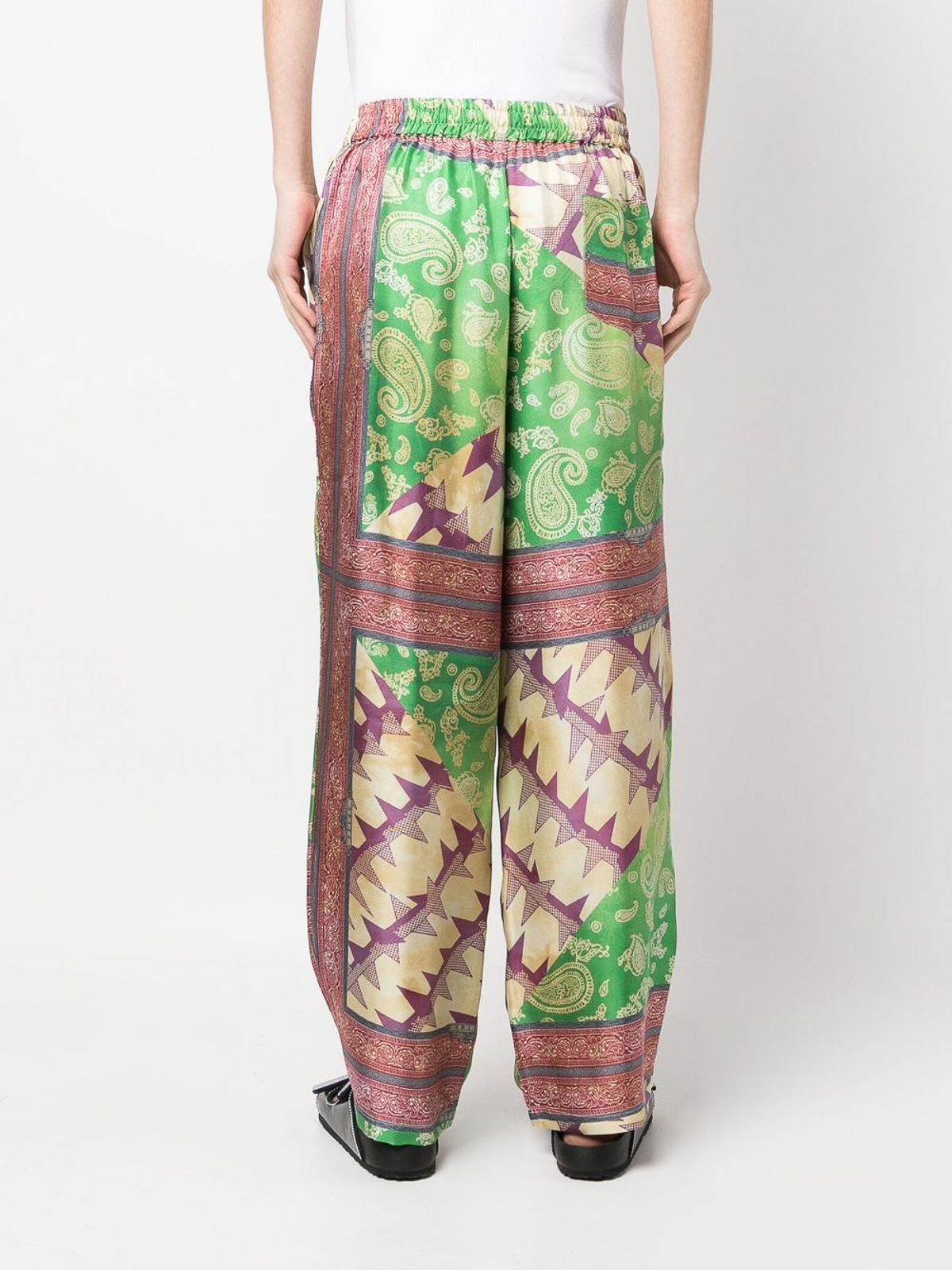 Shop Aries Paisley-print Silk Trousers In Multicolour