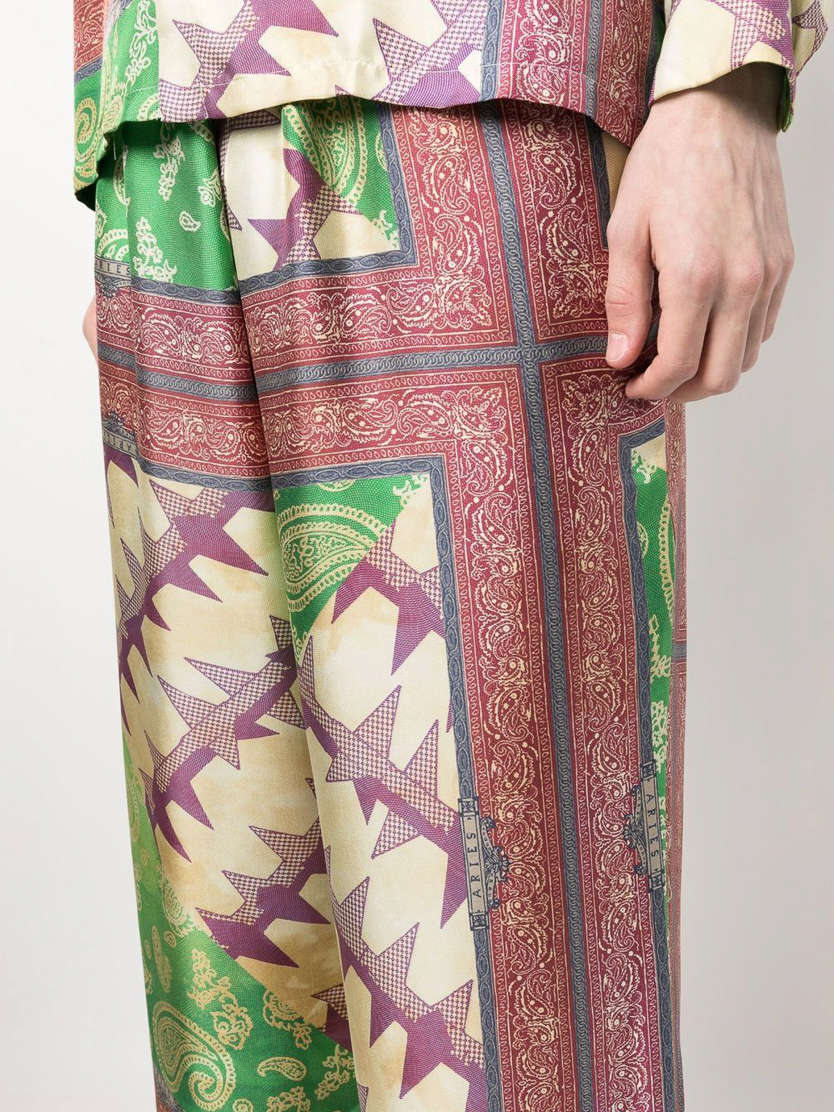 Shop Aries Paisley-print Silk Trousers In Multicolour