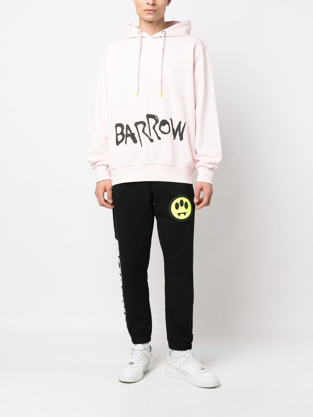Shop Barrow Logo And Graphic Print Hoodie In Pink