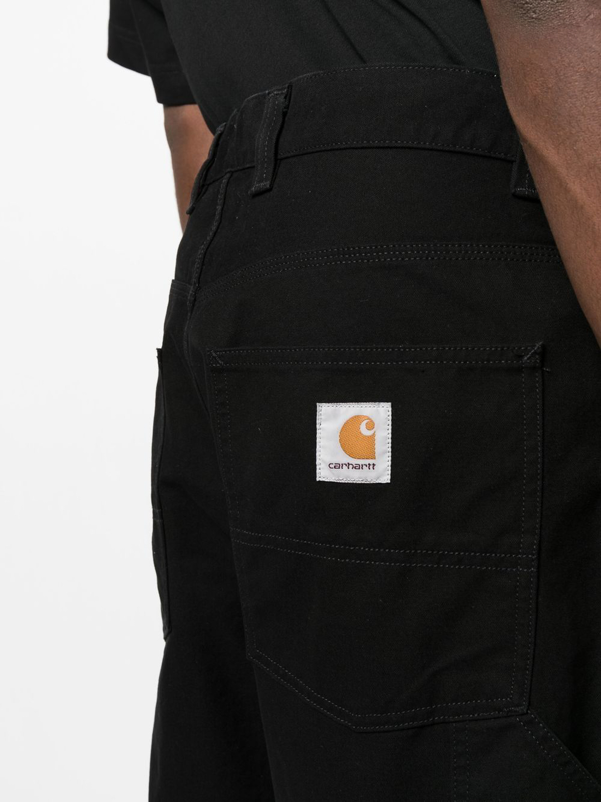 Shop Carhartt Wide Panel Logo-patch Trousers In Black