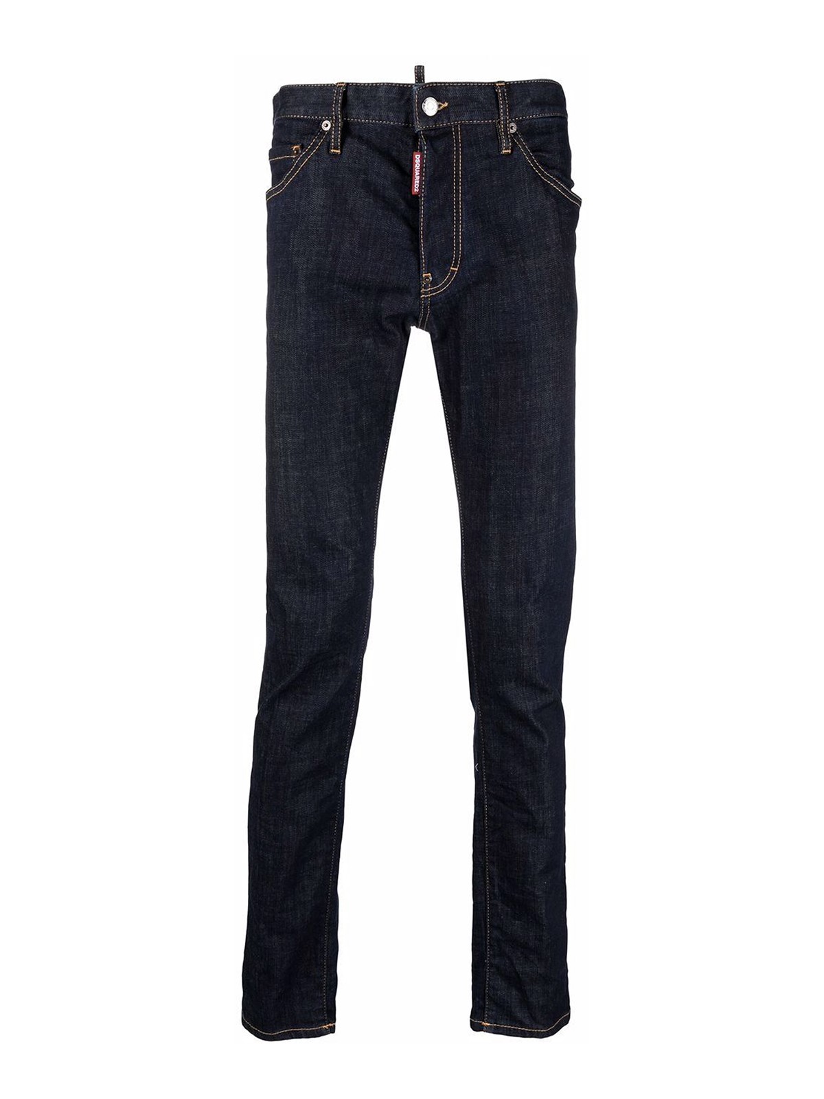 Dsquared2 Jeans With Hide Buttons And Logo Patch In Dark Wash
