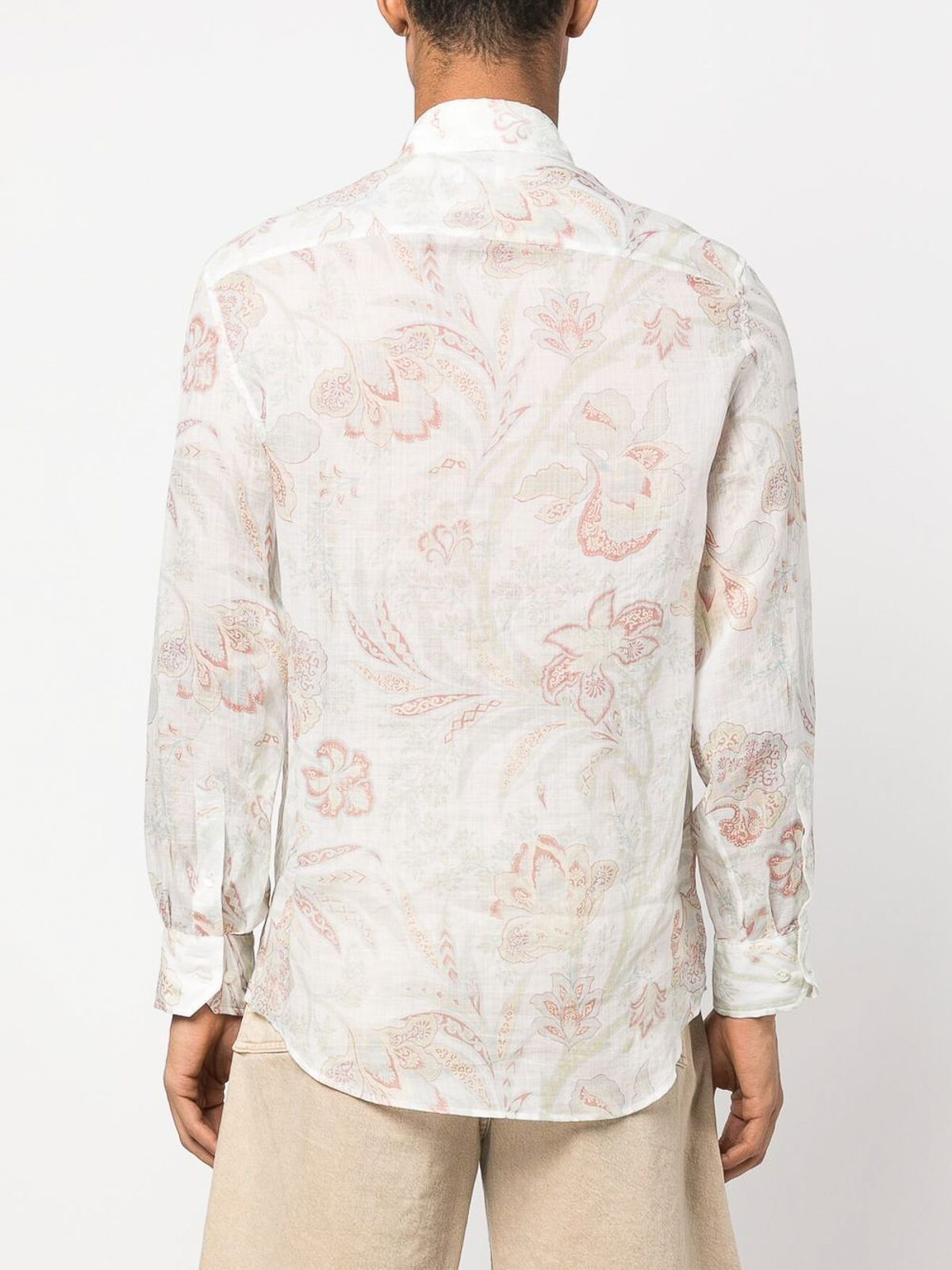 Shop Etro Floral-print Shirt In White