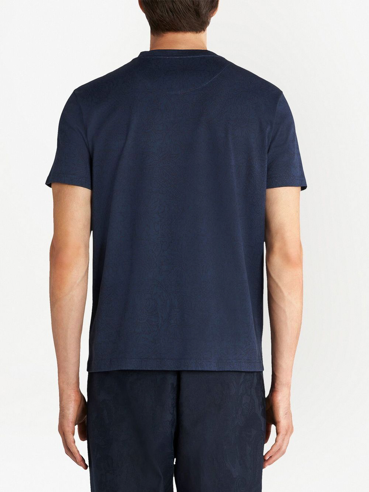 Shop Etro Paysley Cotton Tee In Blue