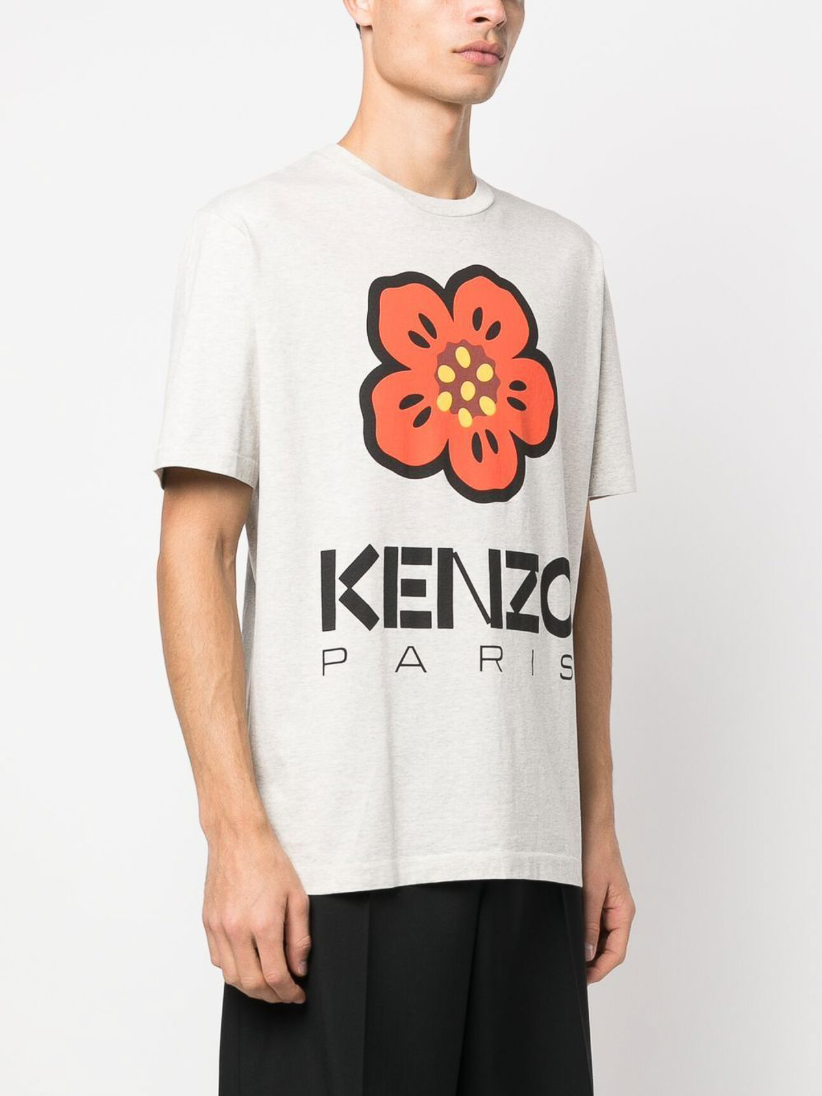 KENZO Boke Flowerシーズナルロゴ Tシャツ グレー XLサイズ Kenzo Boke flower Tee - Grey - Men|FD55TS4454SO93 | thebs.com