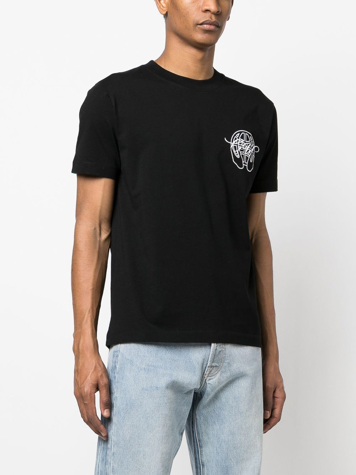 【Off-White】OMAA027S23JER0071001 LOGO PRINT T SHIRT Off-White Logo printed Tee - Black - Men | OMAA027S23JER0071001