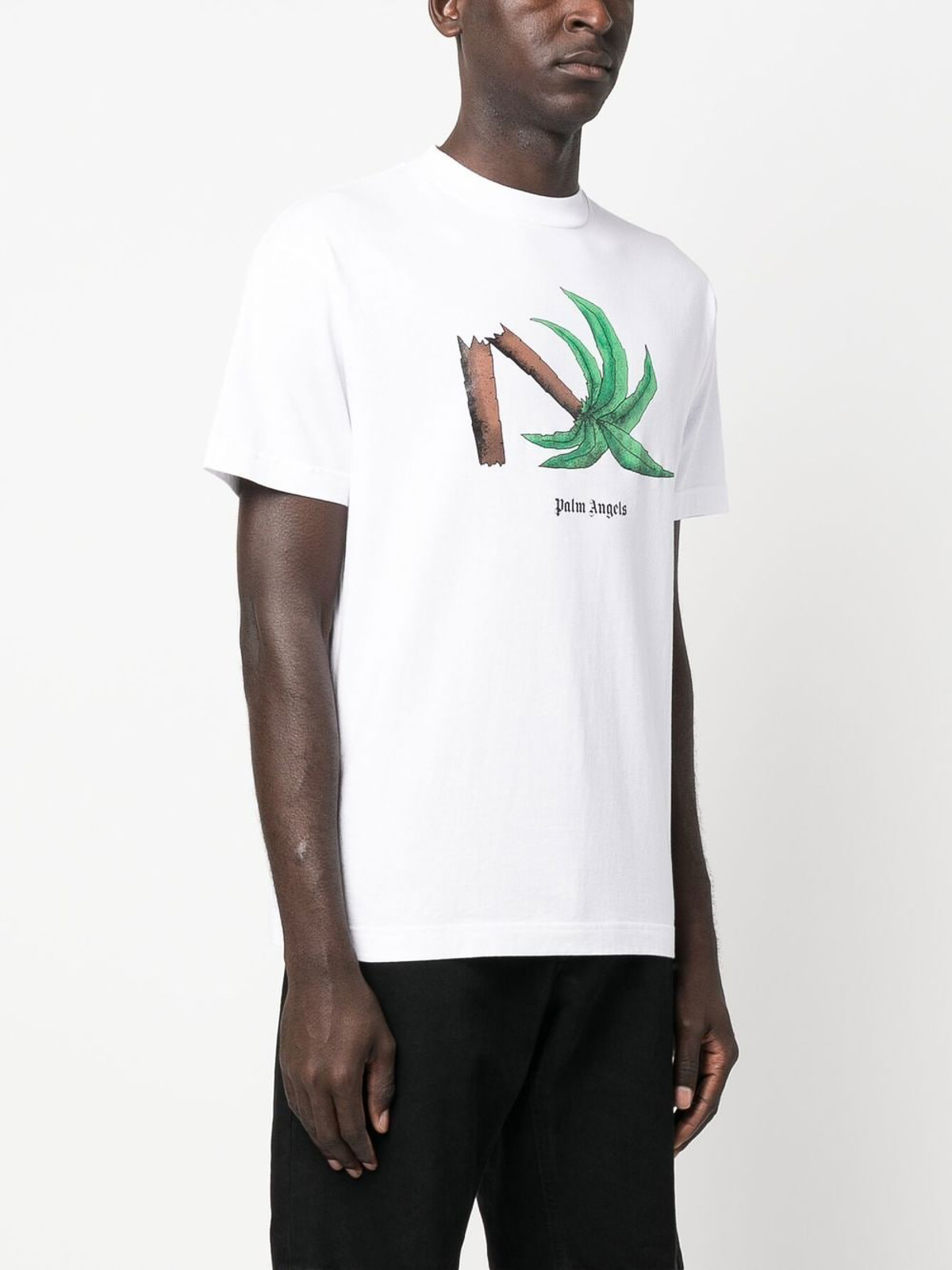 Palm Angels Palm tree print Tee - White | PMAA001C99JER0130155