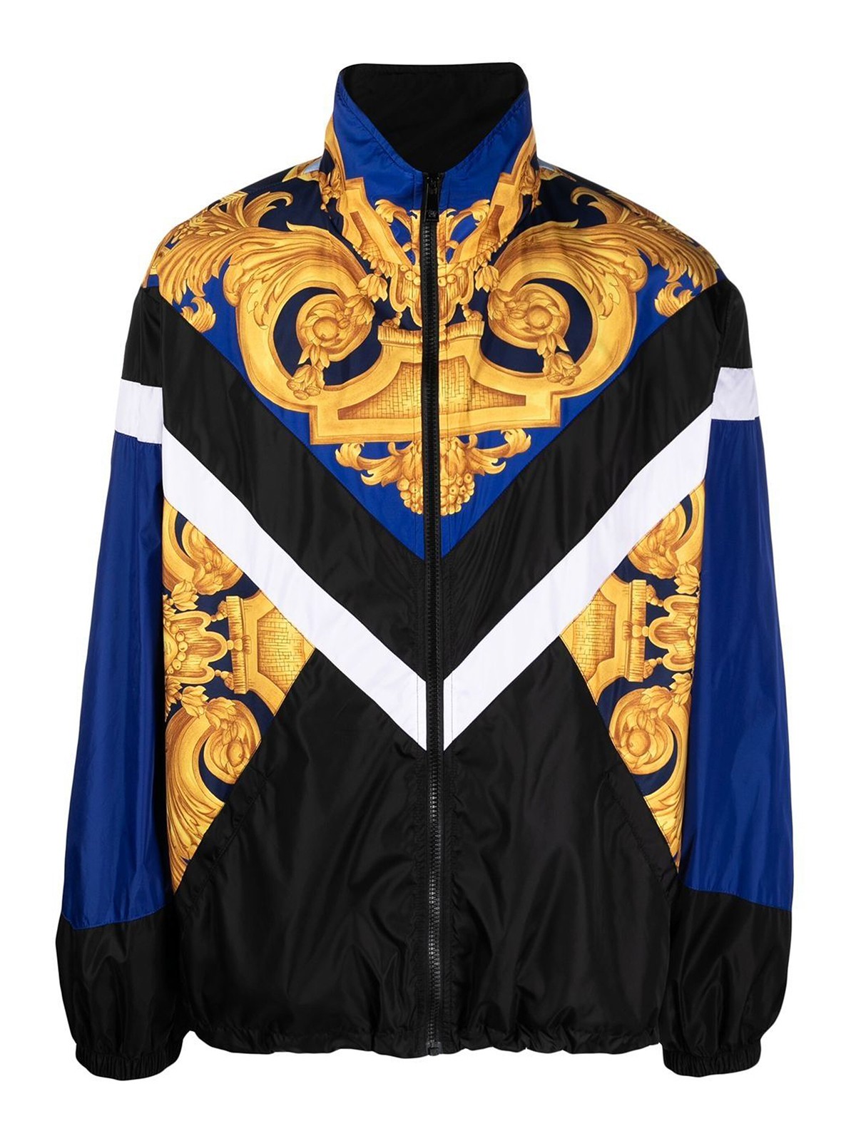 Versace Baroque Print Jacket In Blue