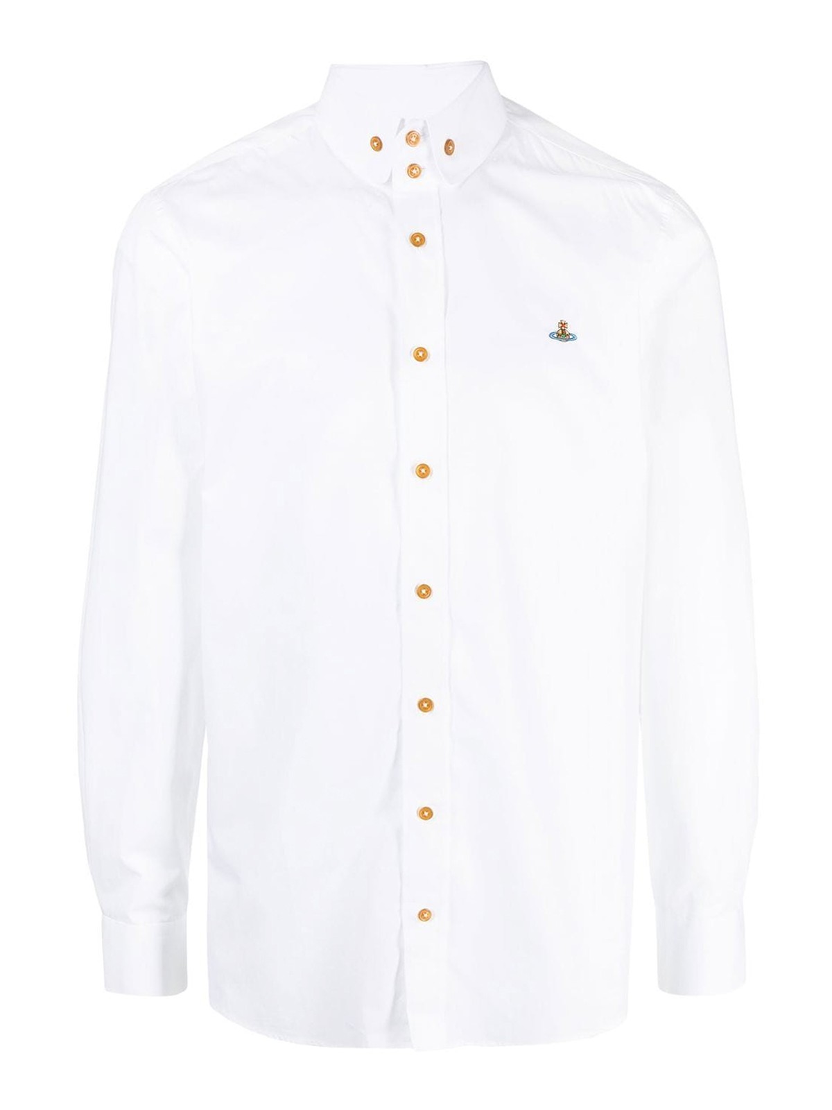 Vivienne Westwood Embroidery Orb Buttoned Shirt In White
