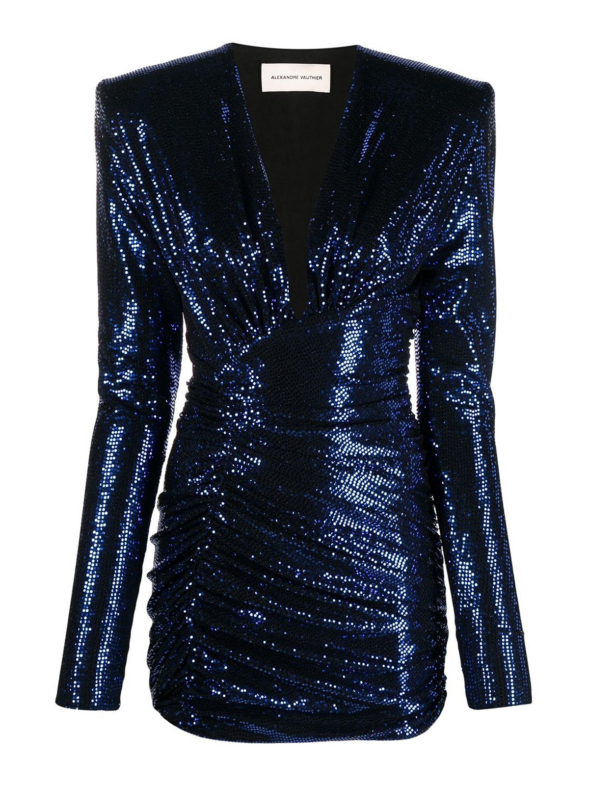 balmain blue sequin dress Blue Long Sleeve Sequin A Line Ombr Gown