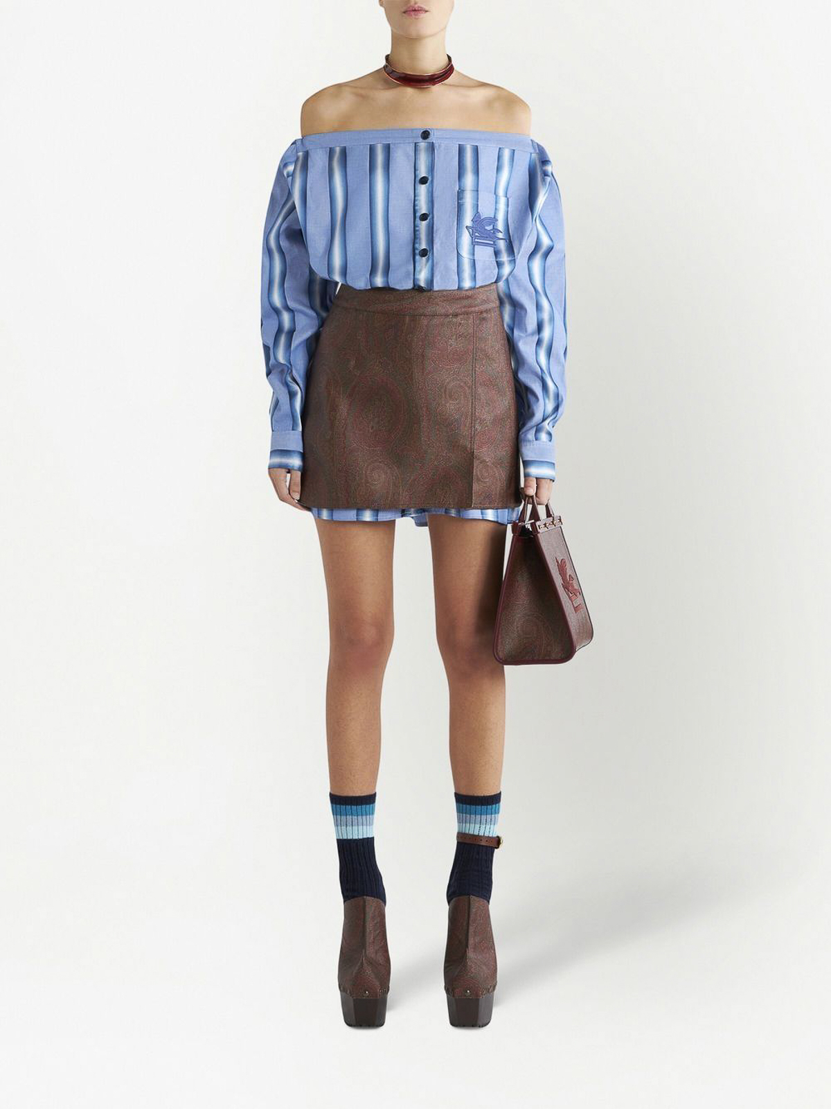 Etro ミニスカート - ブラウン|1228685080600 | THEBS