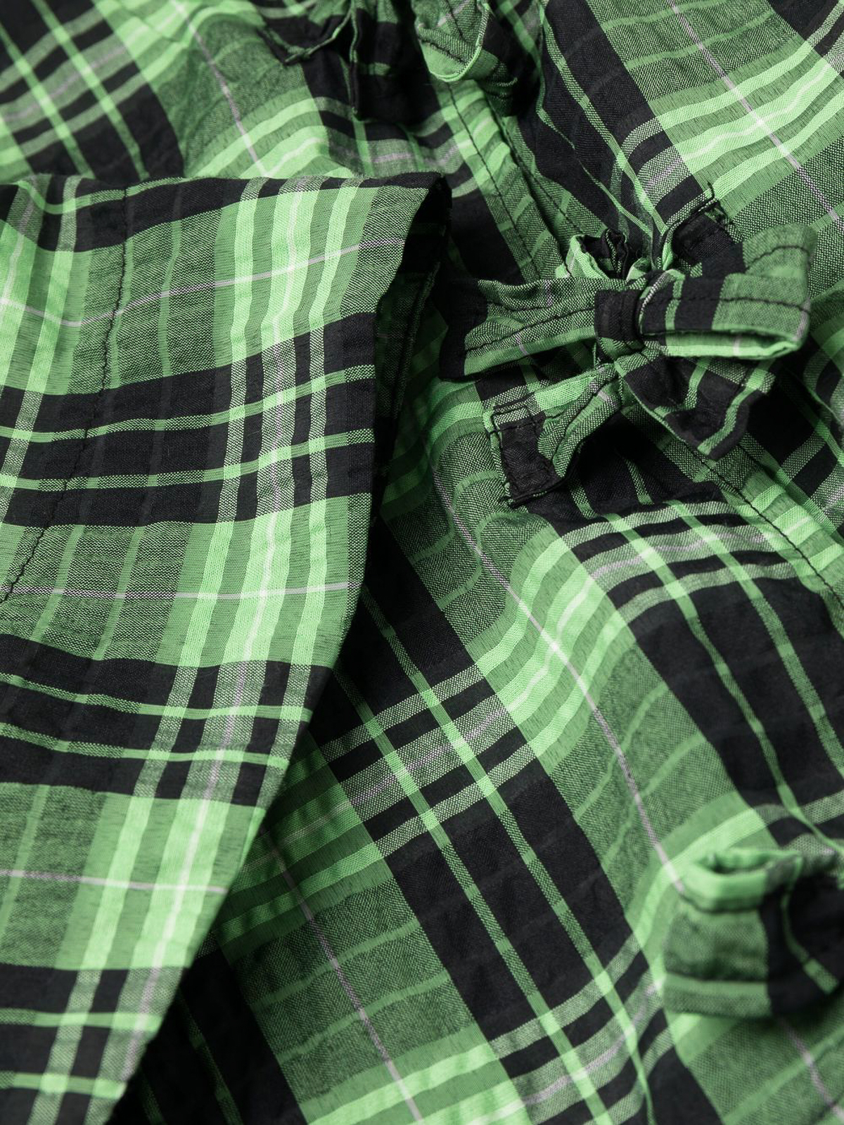 green ruched mini dress Checked flower dress by Marni – Flying Colors
