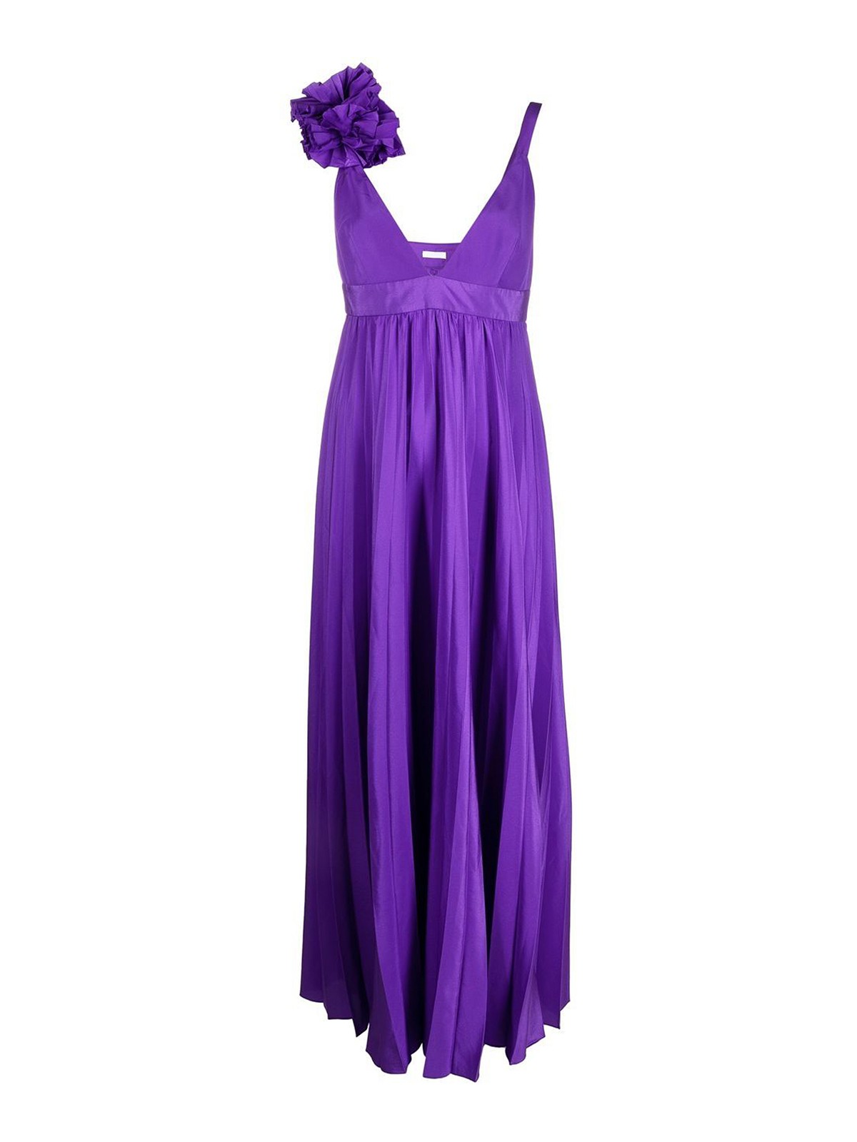Shop P.a.r.o.s.h Floral Applique Dress In Purple