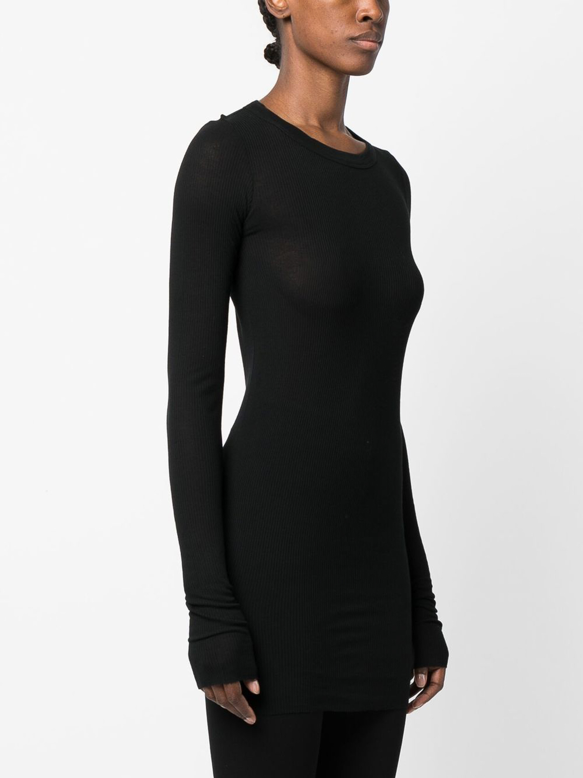 Tシャツ・カットソー RICK OWENS Woman T-Shirt Black RP01E7202MR 09 Rick Owens Cotton Tee - Black - Women | RP01C5202RC09