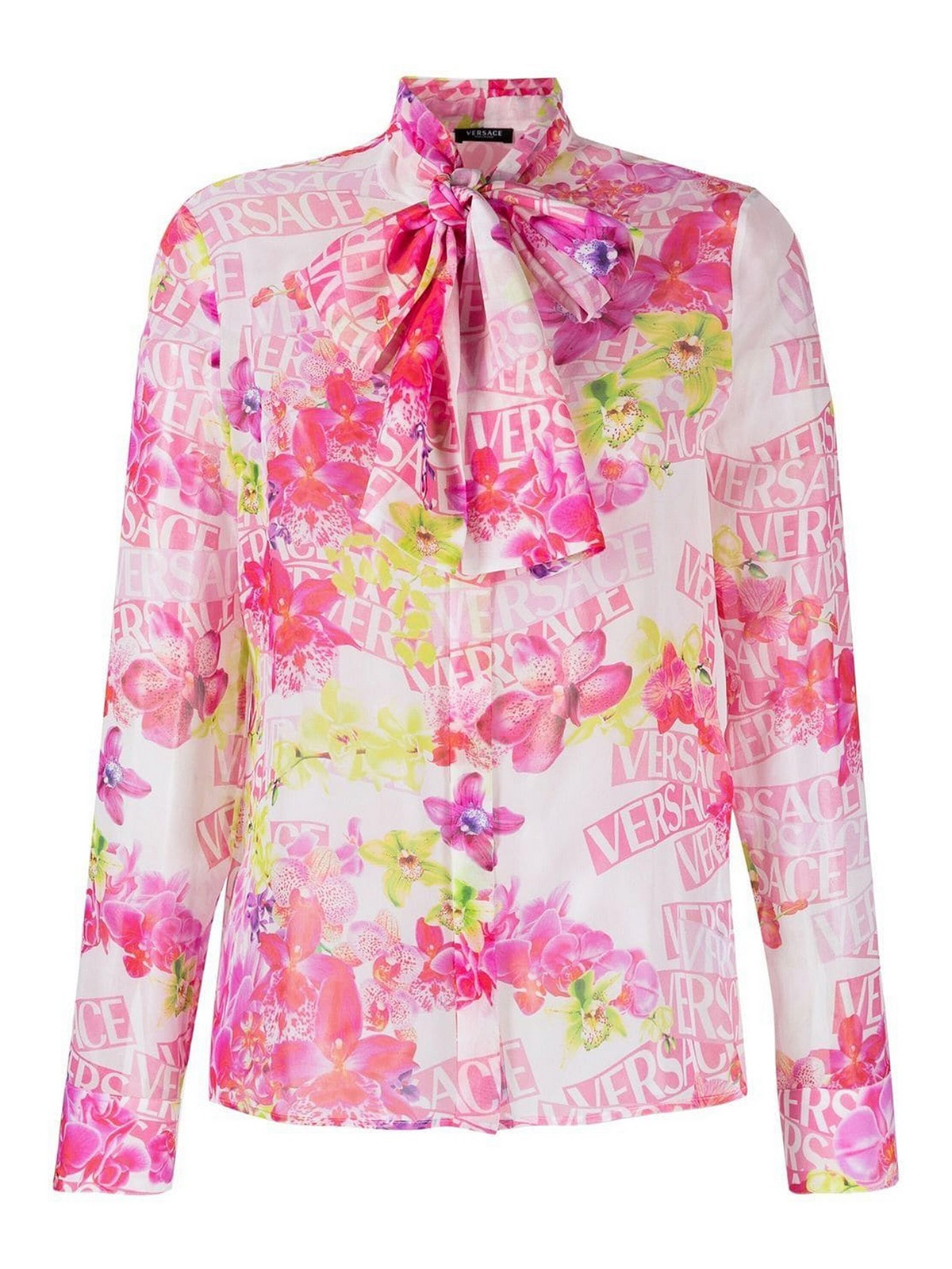 Shirts Versace - Multicolour pussy bow shirt - 10087951A063175W020