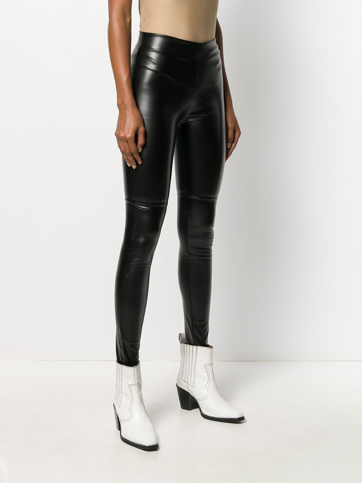 Shop Wolford Leather Effect Leggings In Black