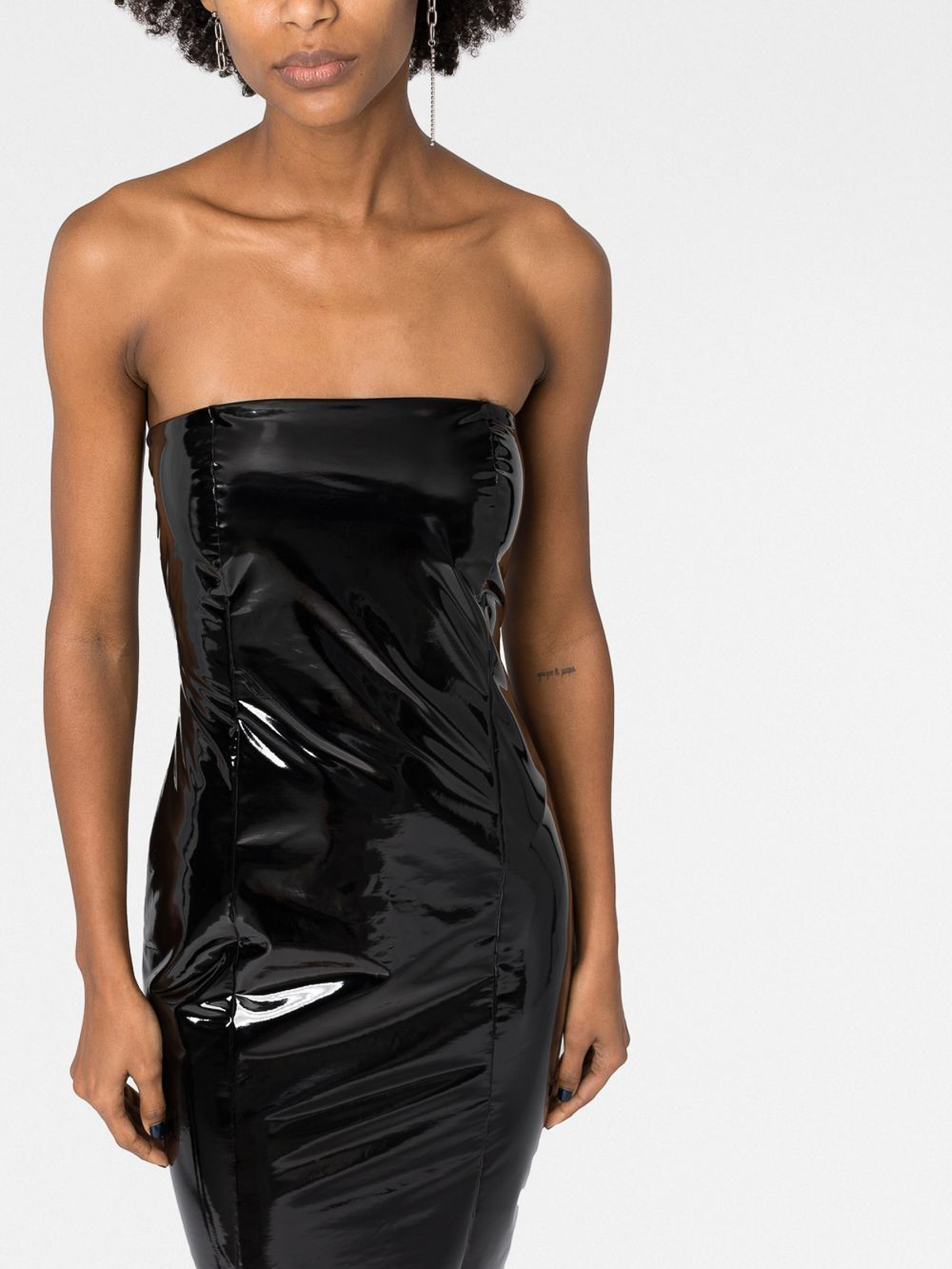 Shop Wolford Laytex Mini Dress In Black