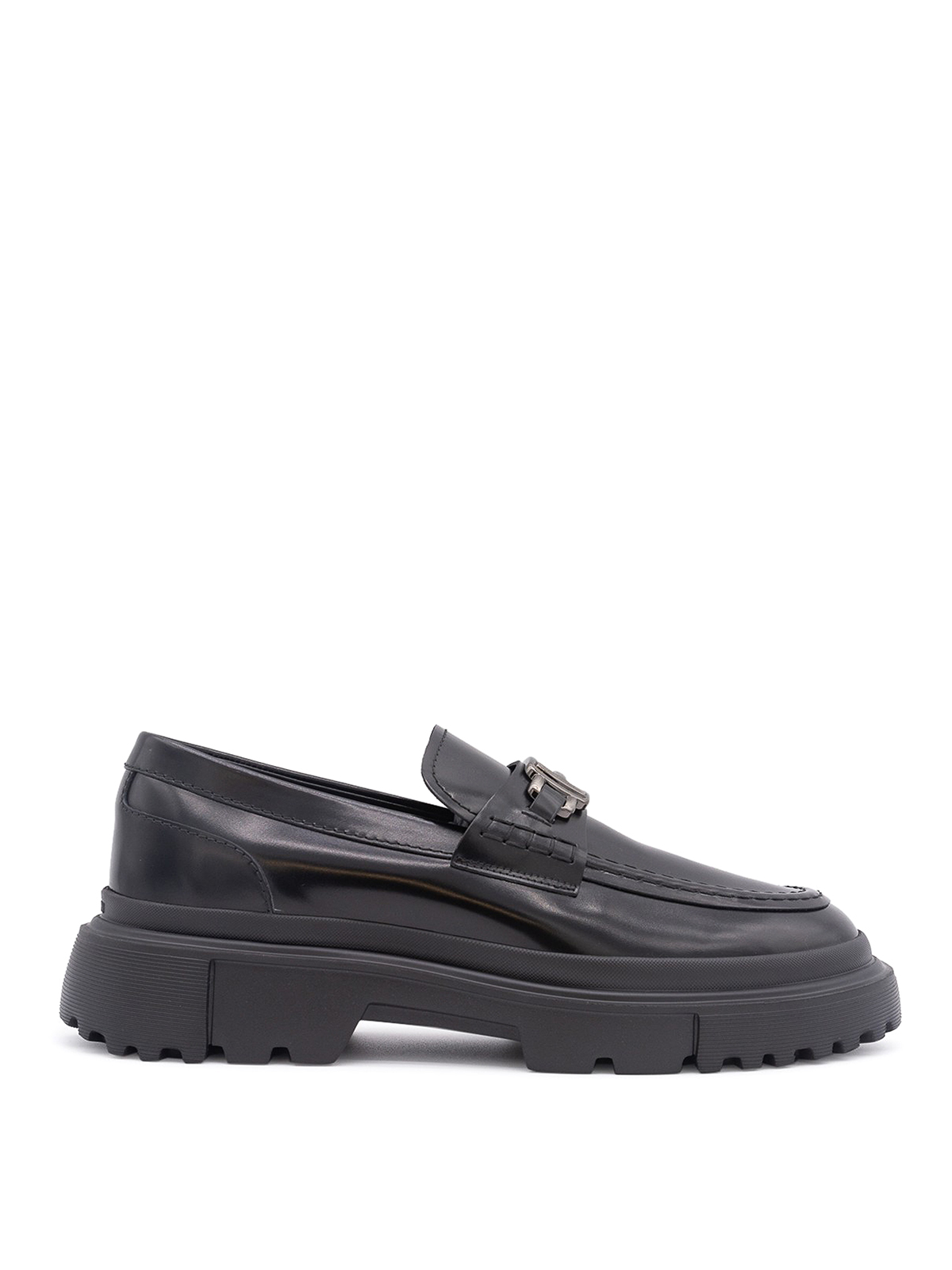 Hogan Leather Loafers In Negro