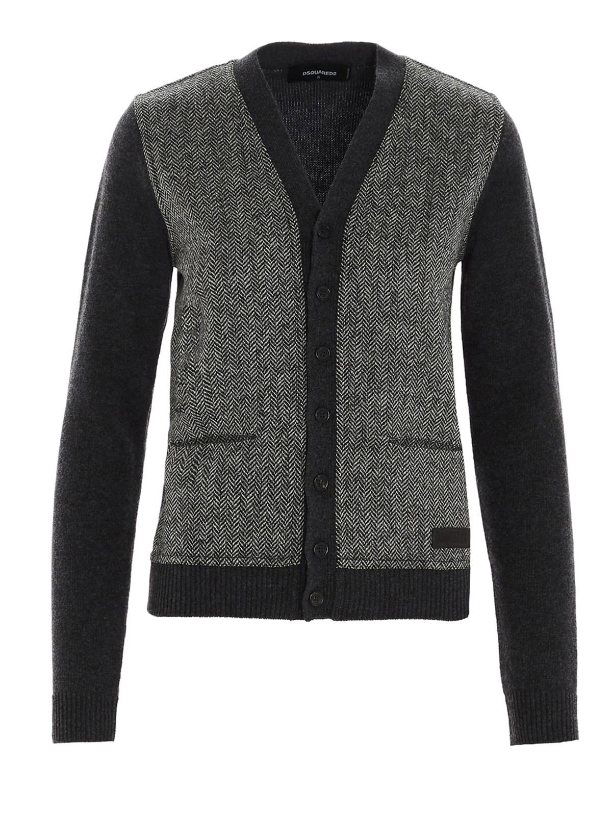 Sweater Knit Herringbone Design Cardigan main image 1