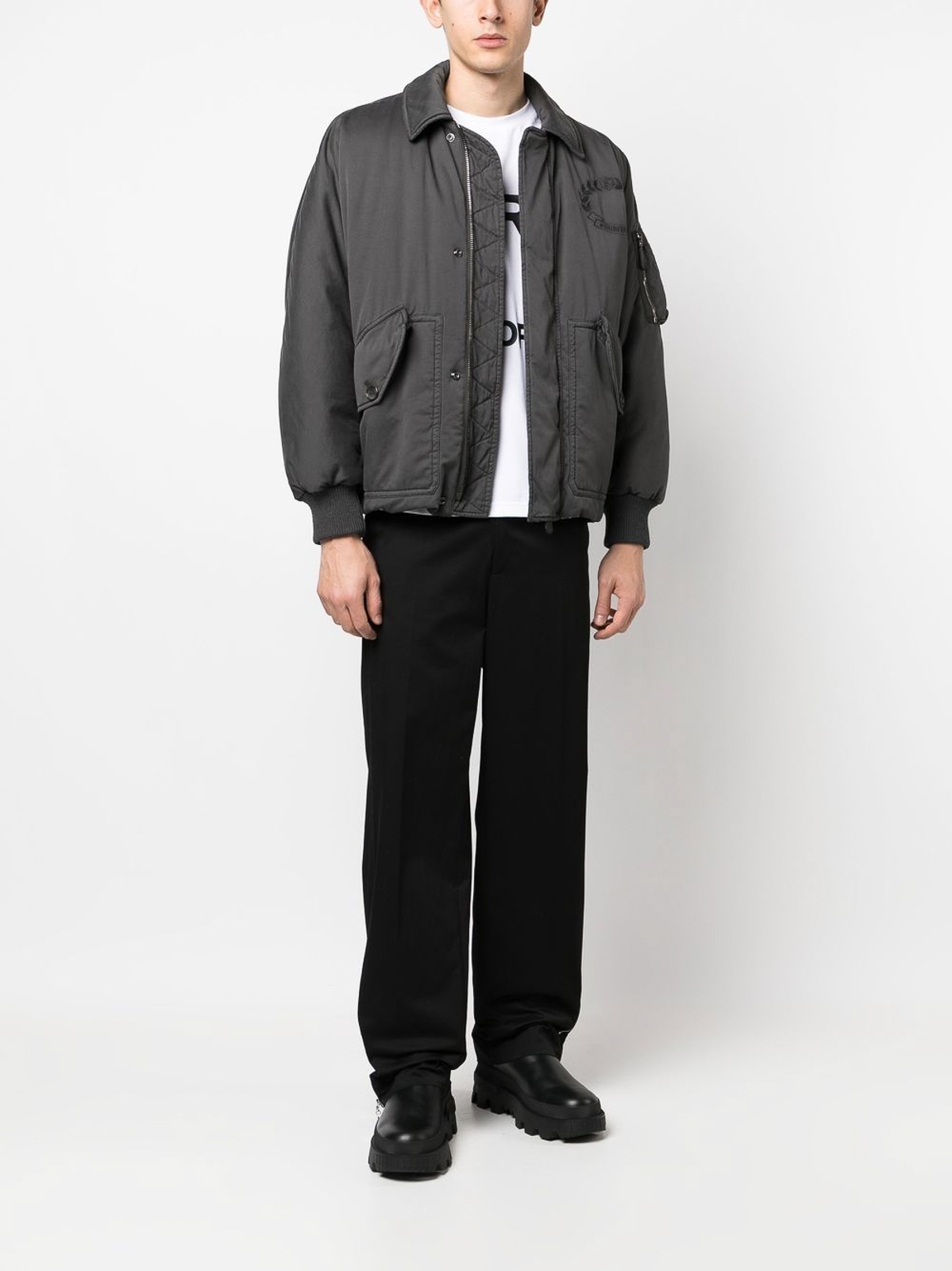 【BURBERRY】\"tech nylon jacket\" 48 Burberry Tech fabric puffer jacket - Dark Grey - Men | 8060893
