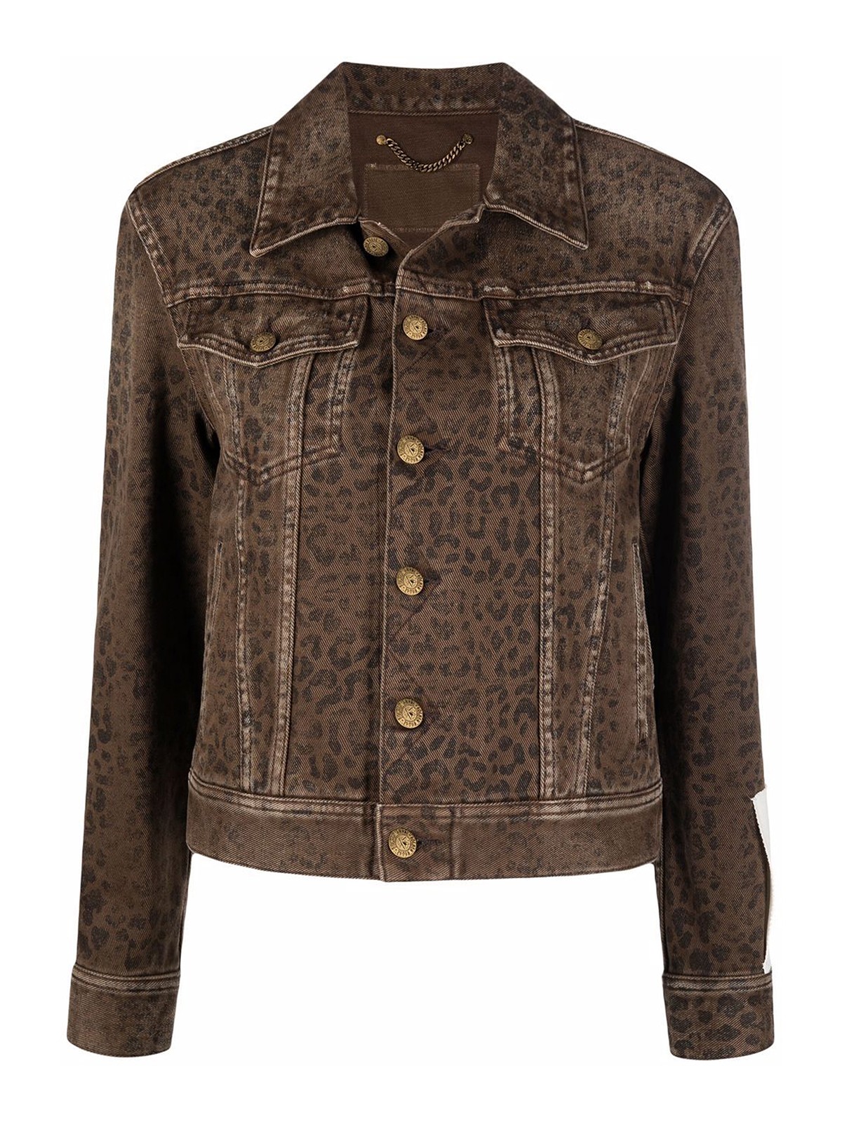 Shop Golden Goose Leopard Print Jacket In Brown