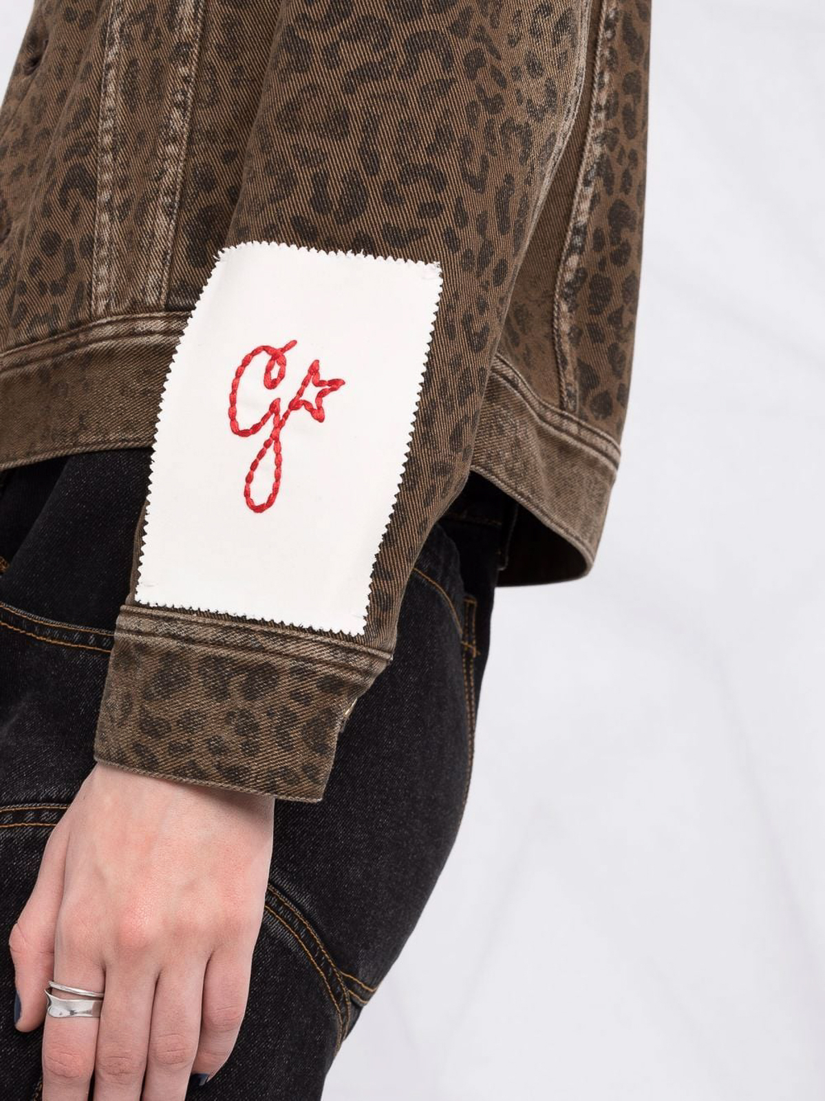 Shop Golden Goose Leopard Print Jacket In Brown