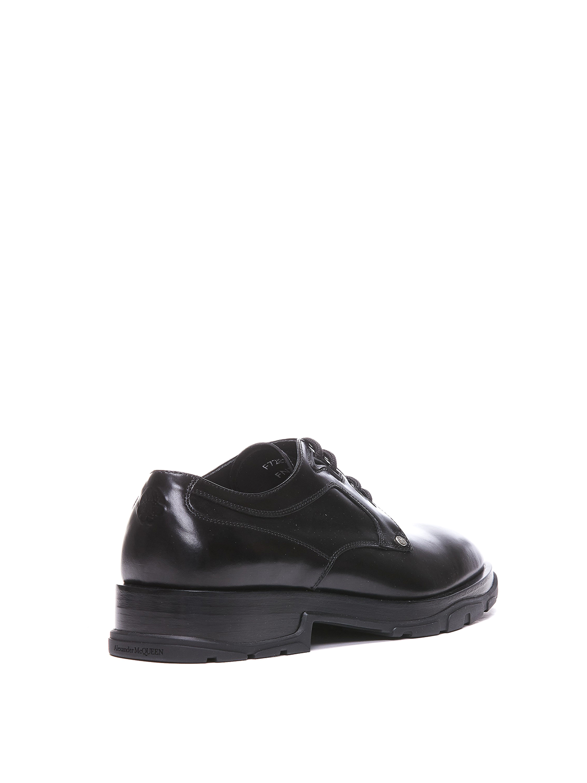 Shop Alexander Mcqueen Derby Leather Loafers In Negro