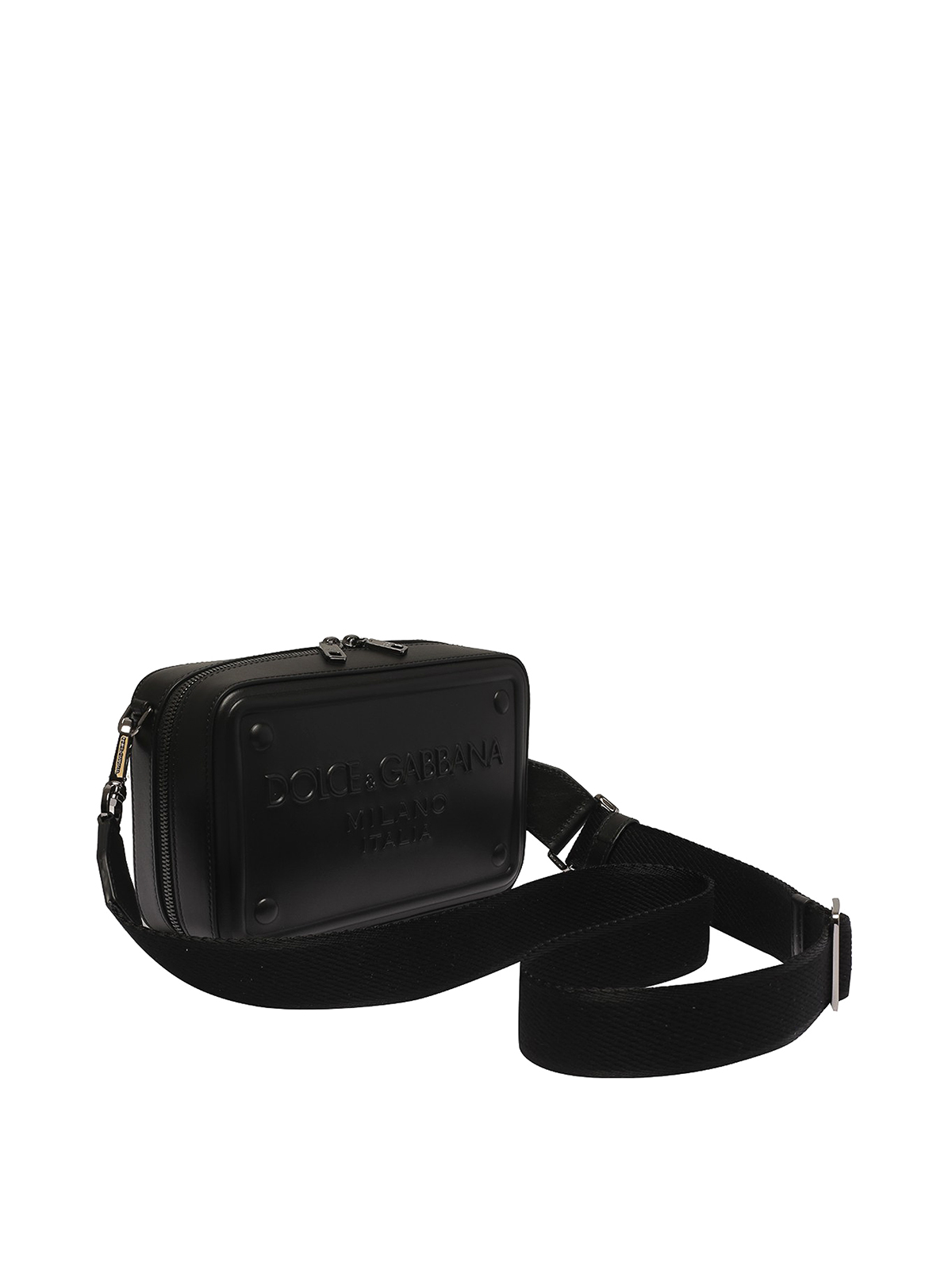 Shop Dolce & Gabbana Leather Logo Cross Body Bags In Negro