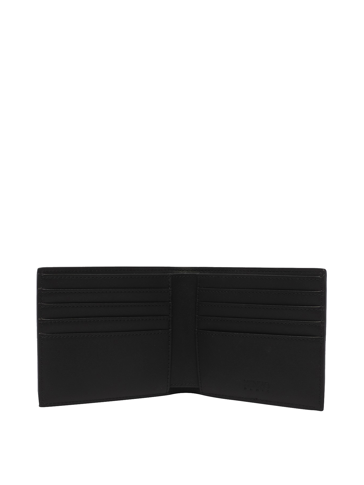 Shop Kenzo Frontal Logo Leather Wallet In Black