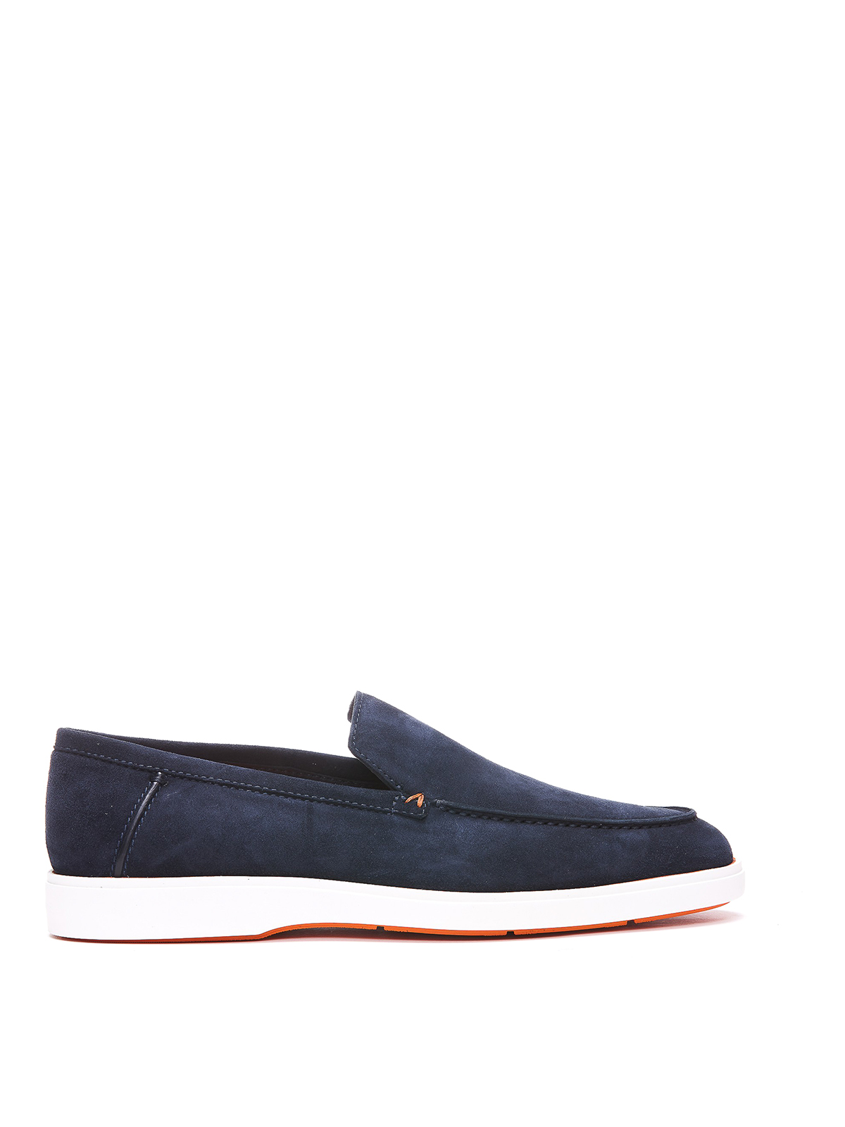 ?️MEN’S SANTONI CASUAL SLIP-ON BLUE SUEDE LOAFERS Santoni - Light Blue Suede Slip-On Loafers – Robert Old & Co main image 3