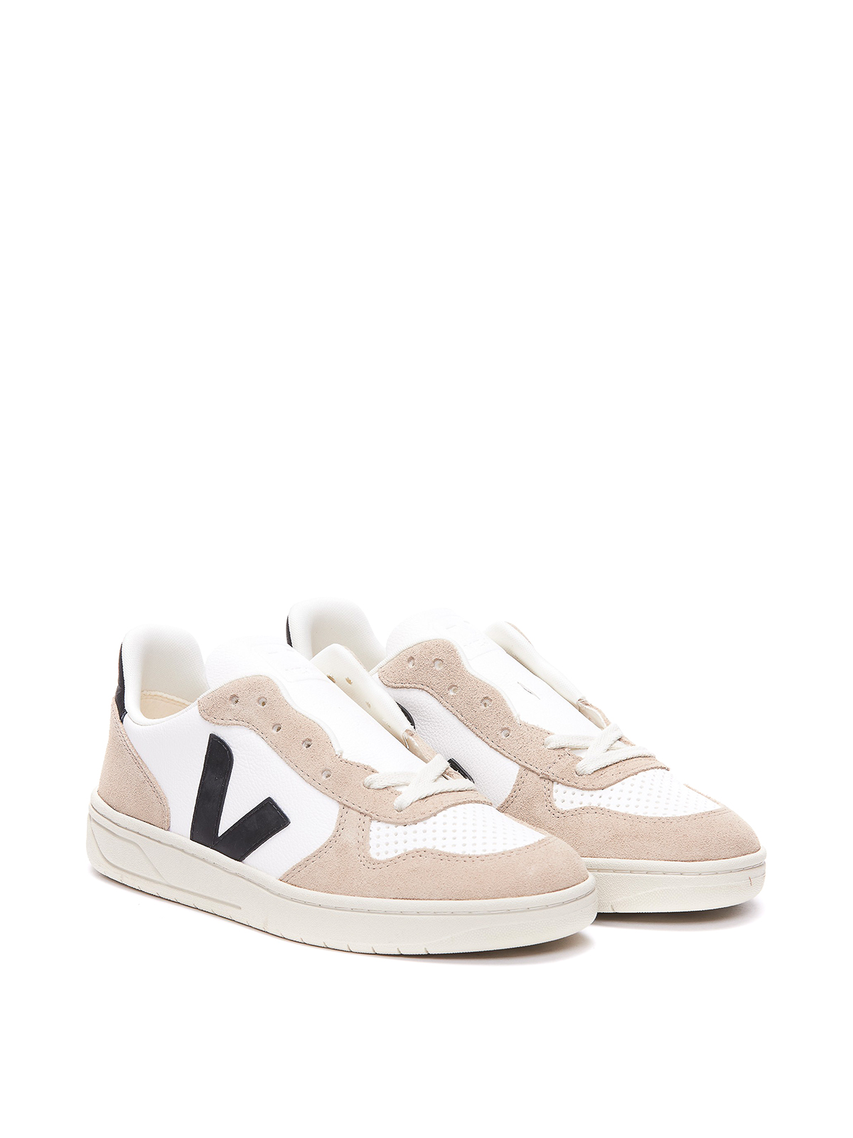 Shop Veja White And Pink Logoed Sneakers