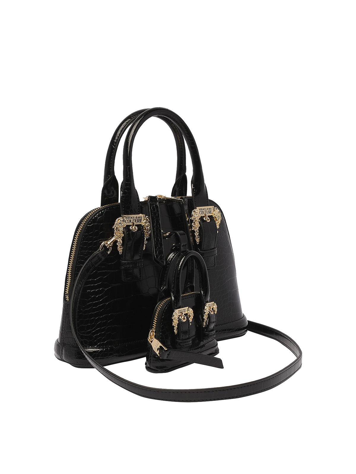 Versace Jeans Couture Croco shoulder bag - Black|74VA4BFZZS578899