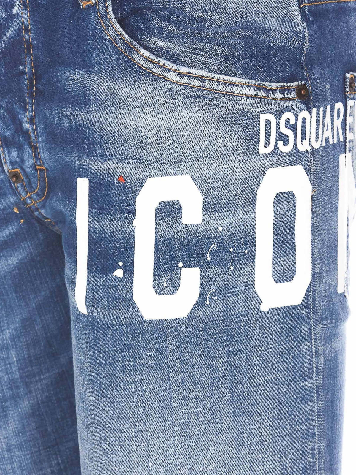 Straight leg Dsquared2 - printed denim jeans